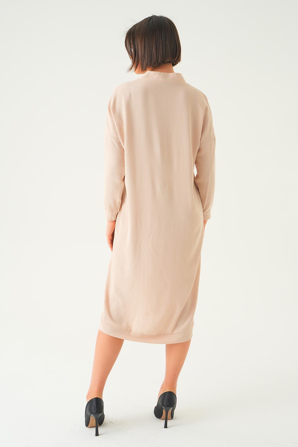 Bej Düğme Detay Kap 6712A - 5