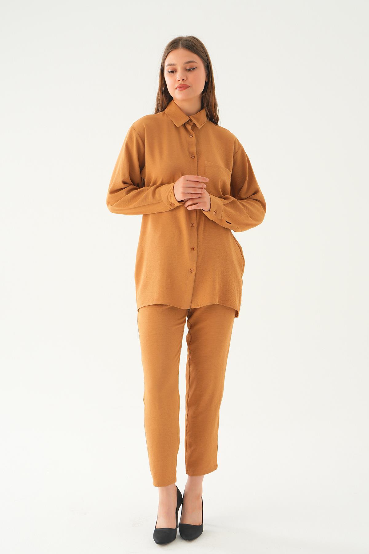 Vizon Tek Cep Gömlek-Pantolon Takım 6714A - 5