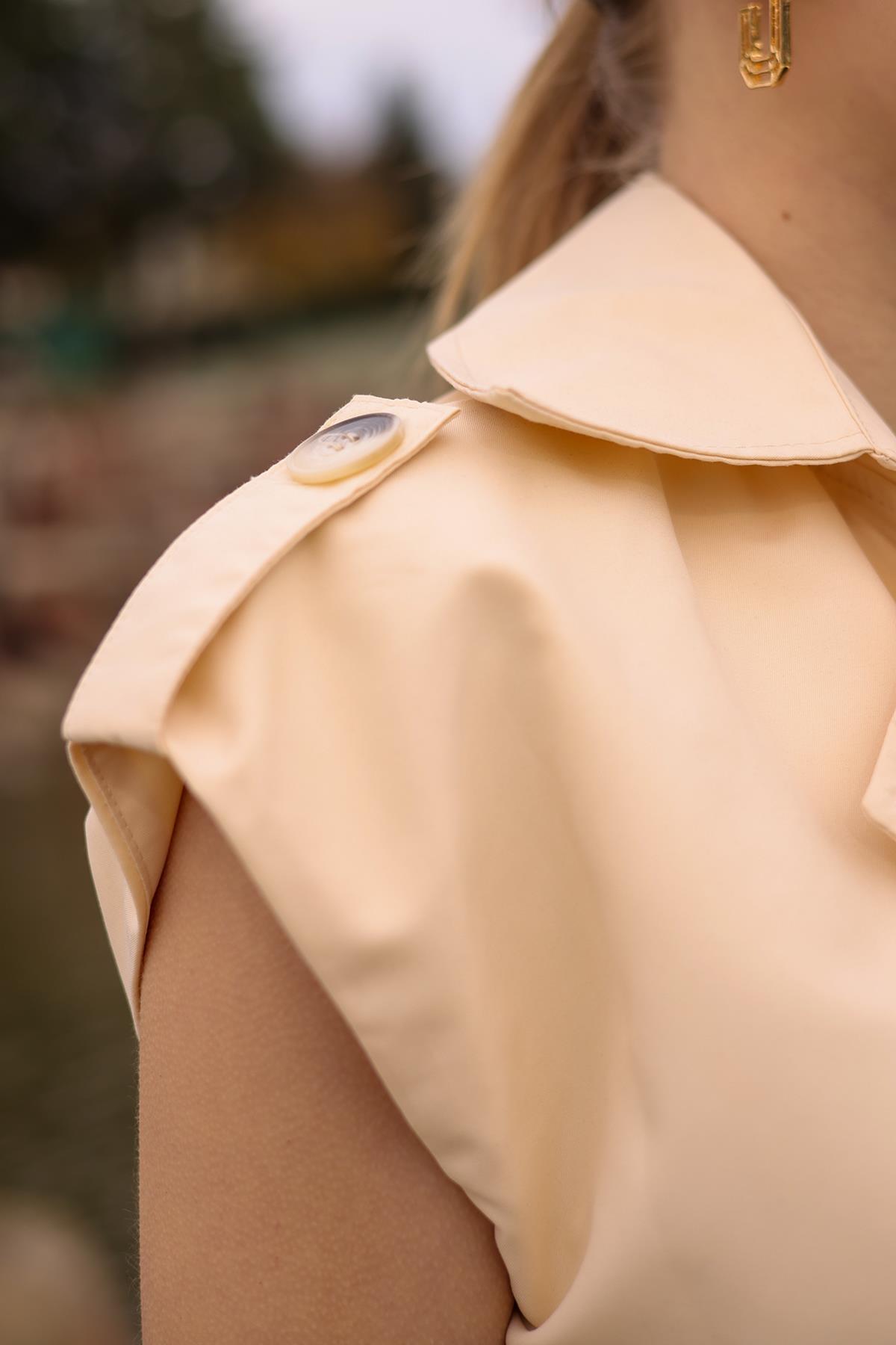 Taş Parça Detay Düğmeli Yelek 6728A - 4