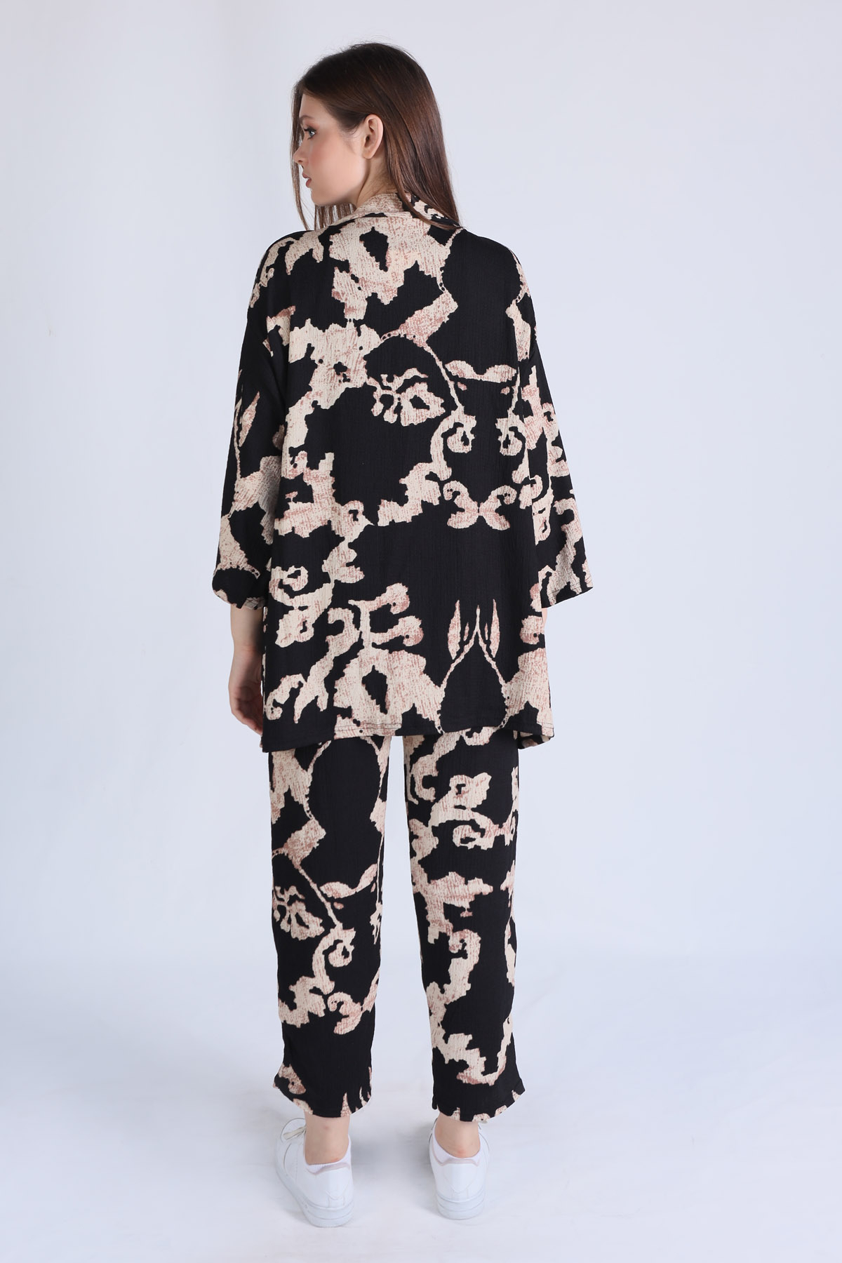 Siyah Desenli Kimono Takım 6729 - 5