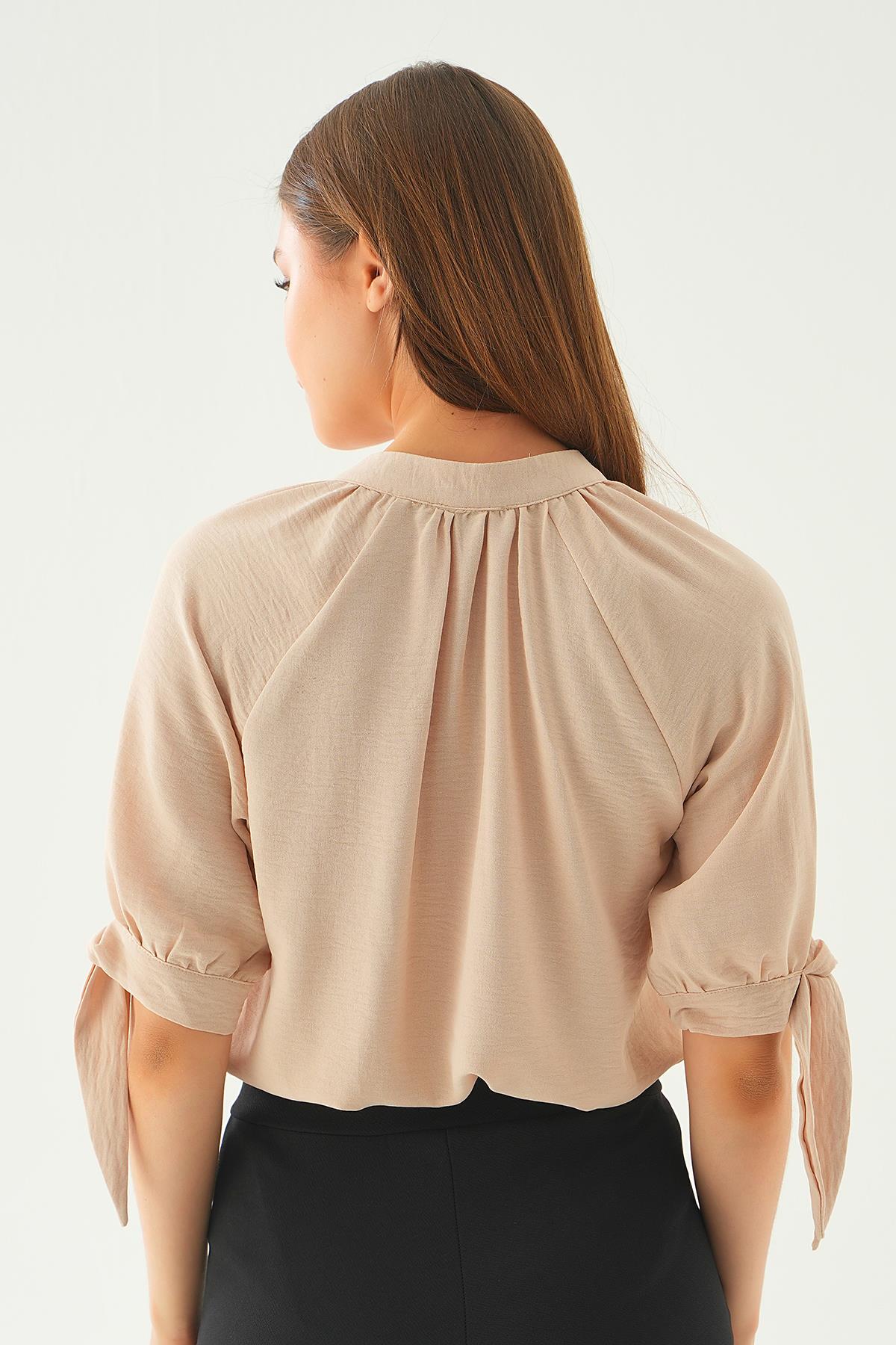 Bej Fakir Kol Bağlamalı Gömlek 6743A - 5