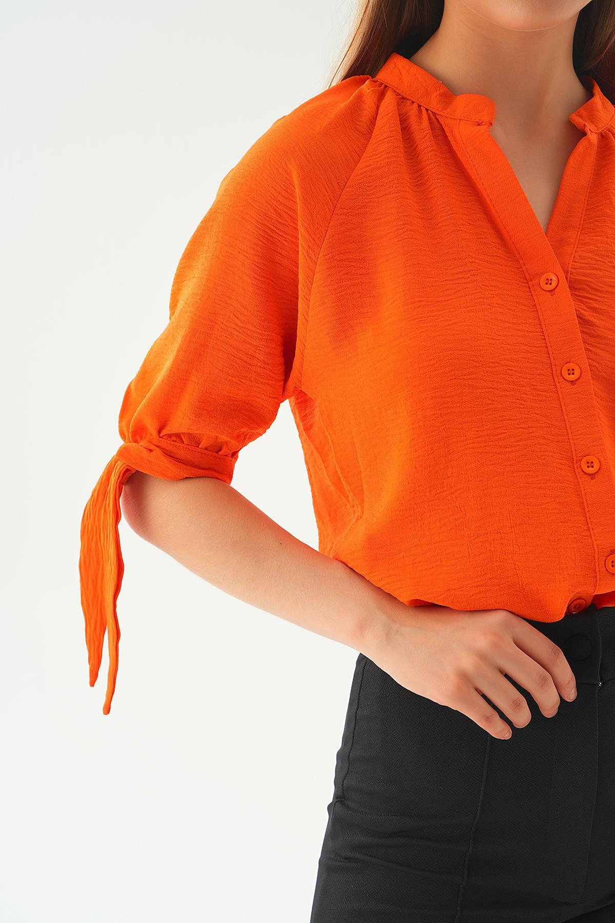 Orange Fakir Kol Bağlamalı Gömlek 6743A - 3
