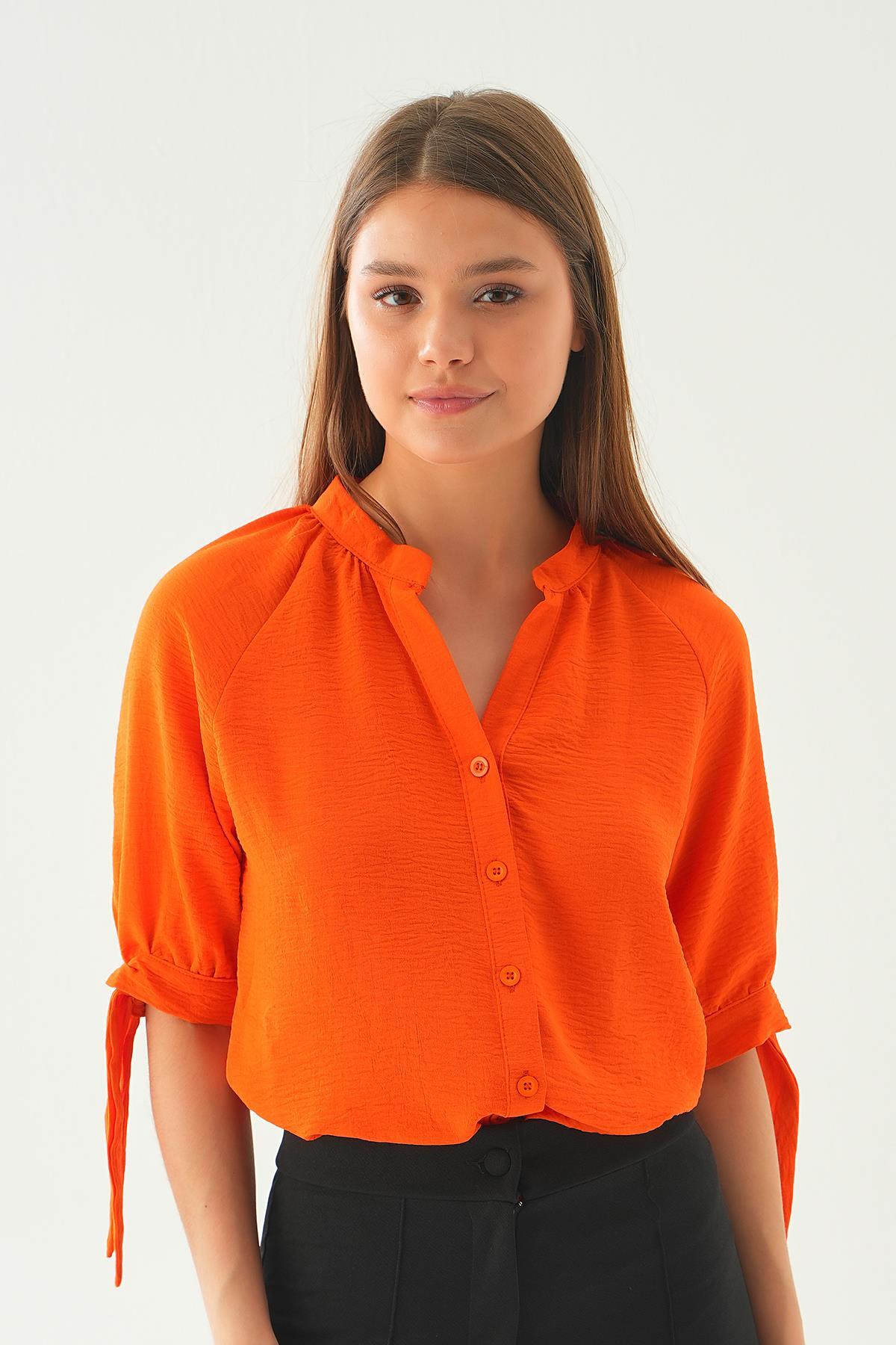 Orange Fakir Kol Bağlamalı Gömlek 6743A - 5