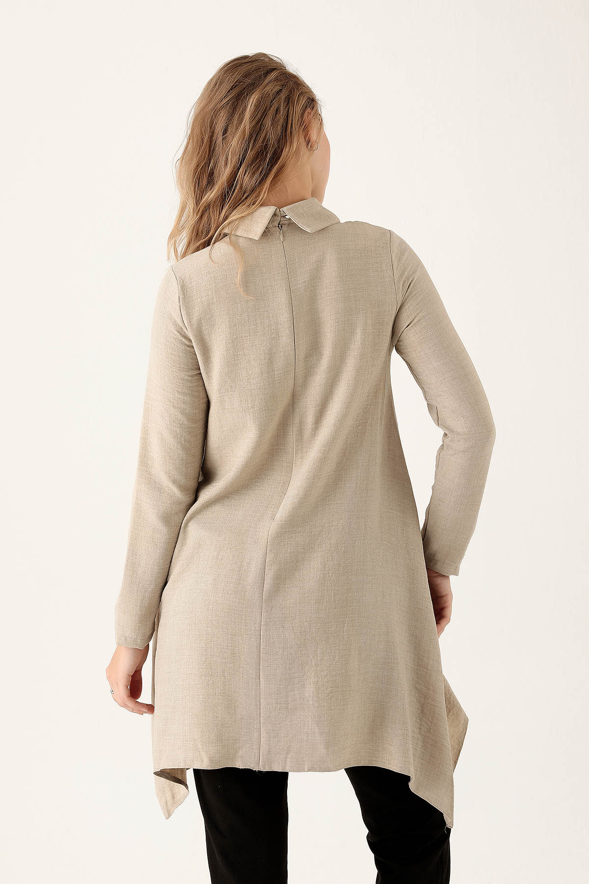Bej Kolye Detay Tunik 6748A - 5