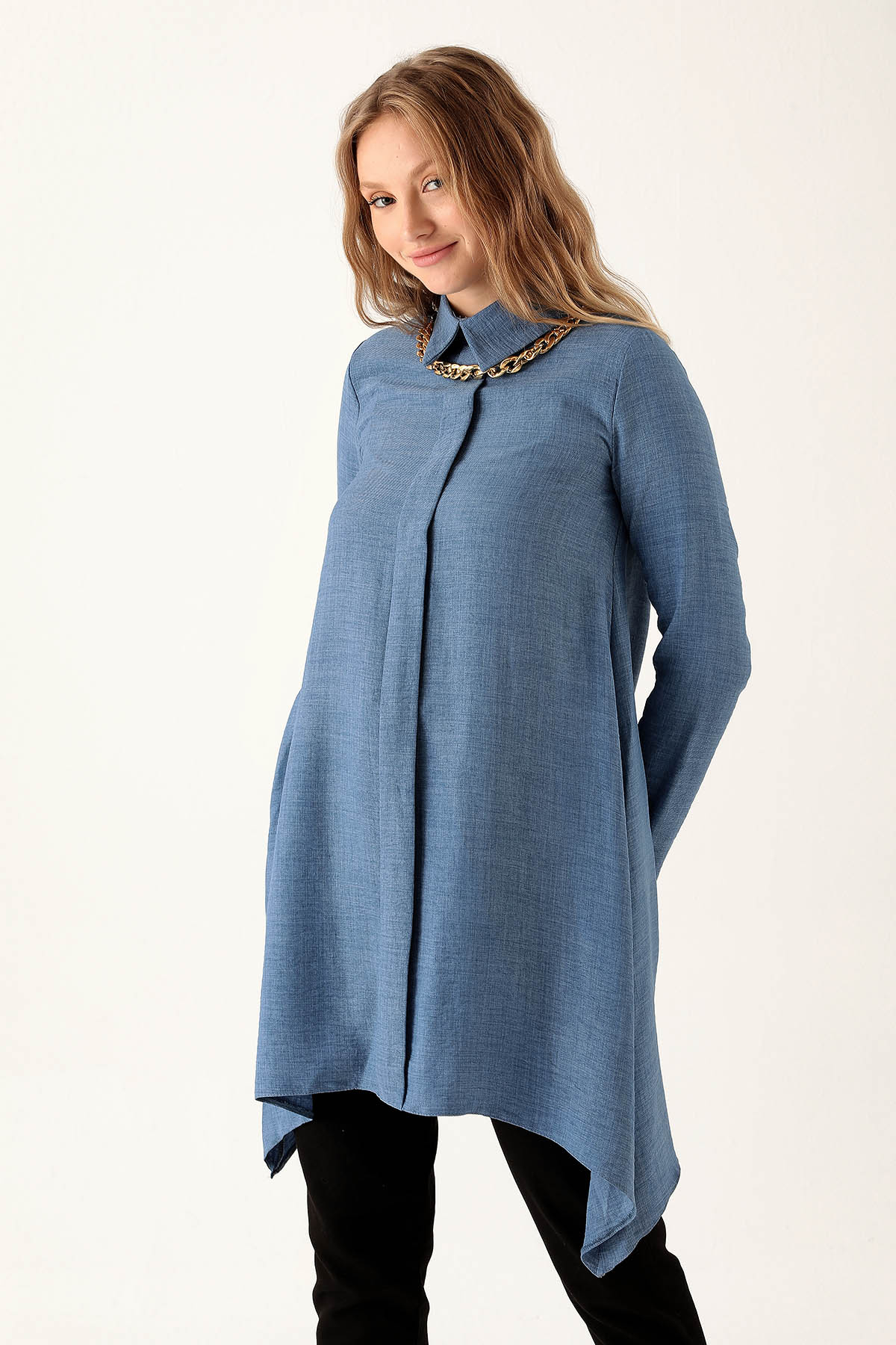 İndigo Kolye Detay Tunik 6748A - 1