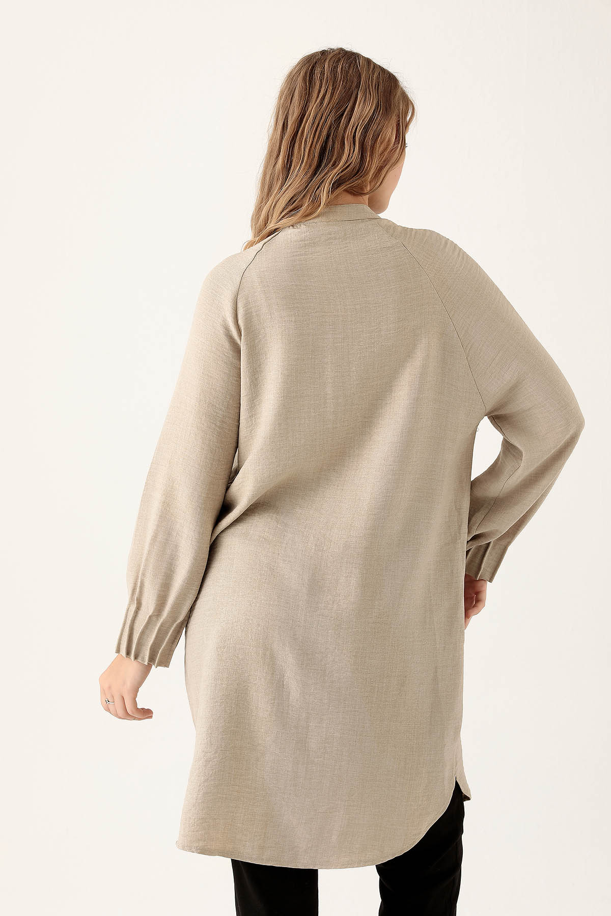 Bej Kol Drapeli Tunik 6749A - 5