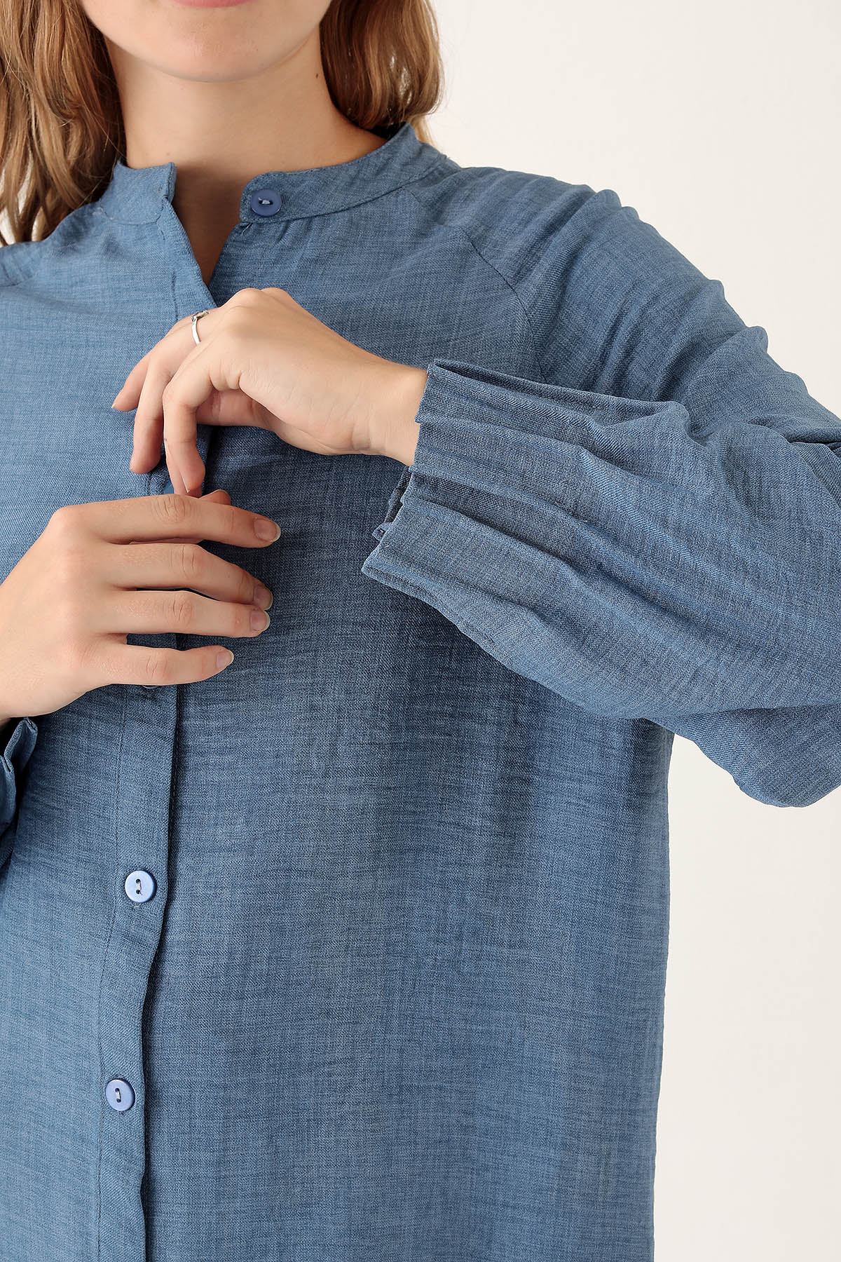 İndigo Kol Drapeli Tunik 6749A - 6