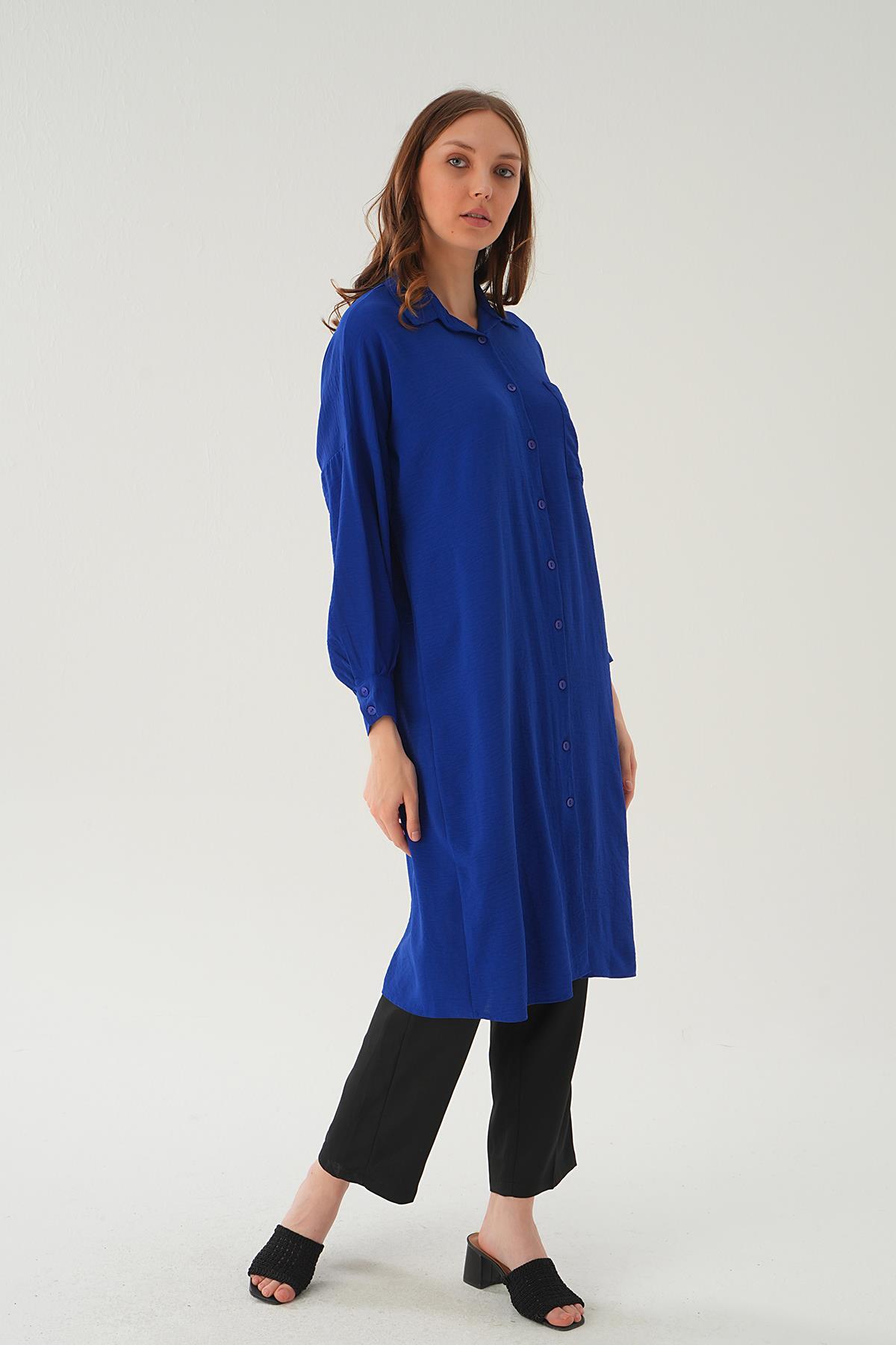 Saks Cep Detay Uzun Tunik 6773-1 - 3