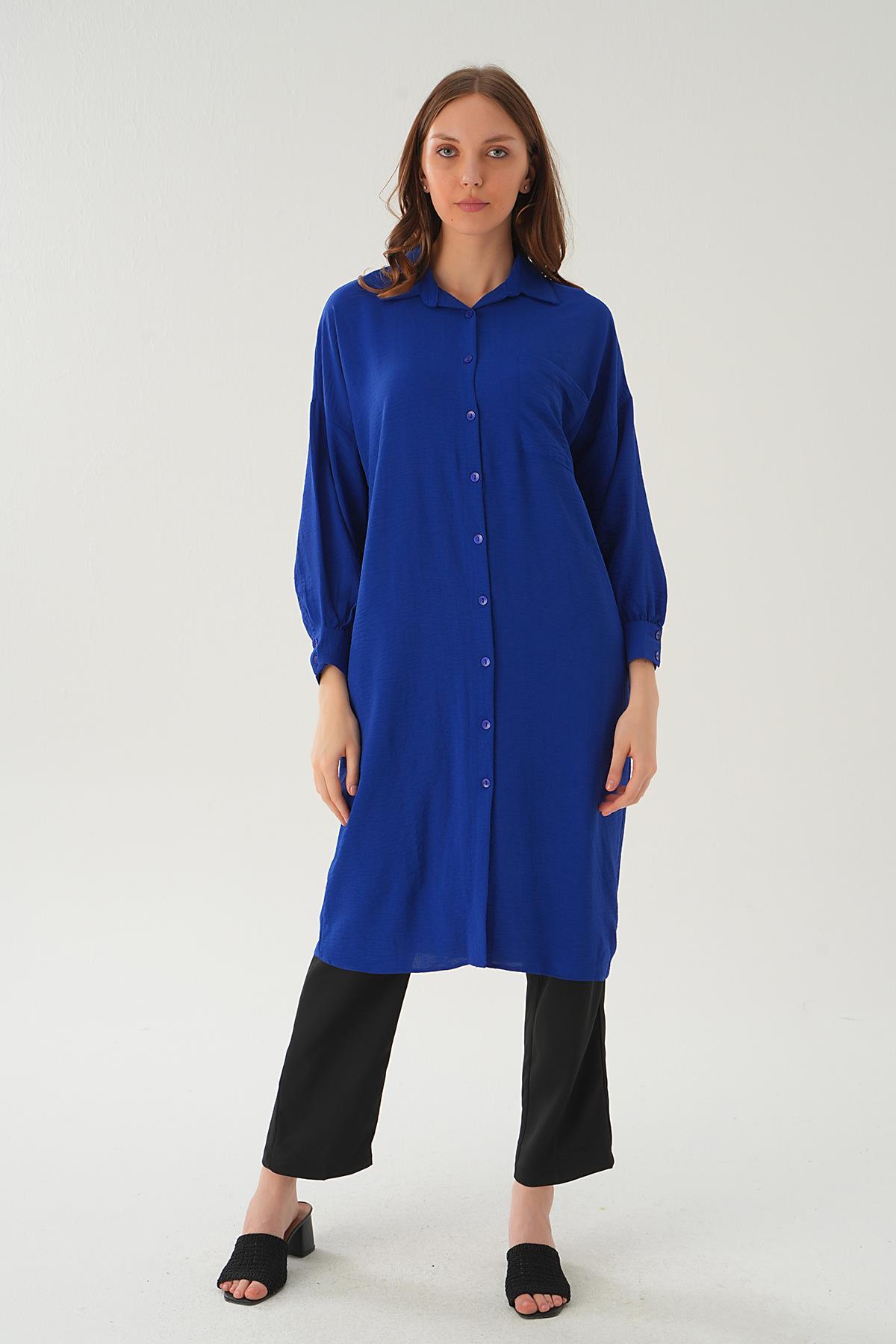 Saks Cep Detay Uzun Tunik 6773-1 - 6