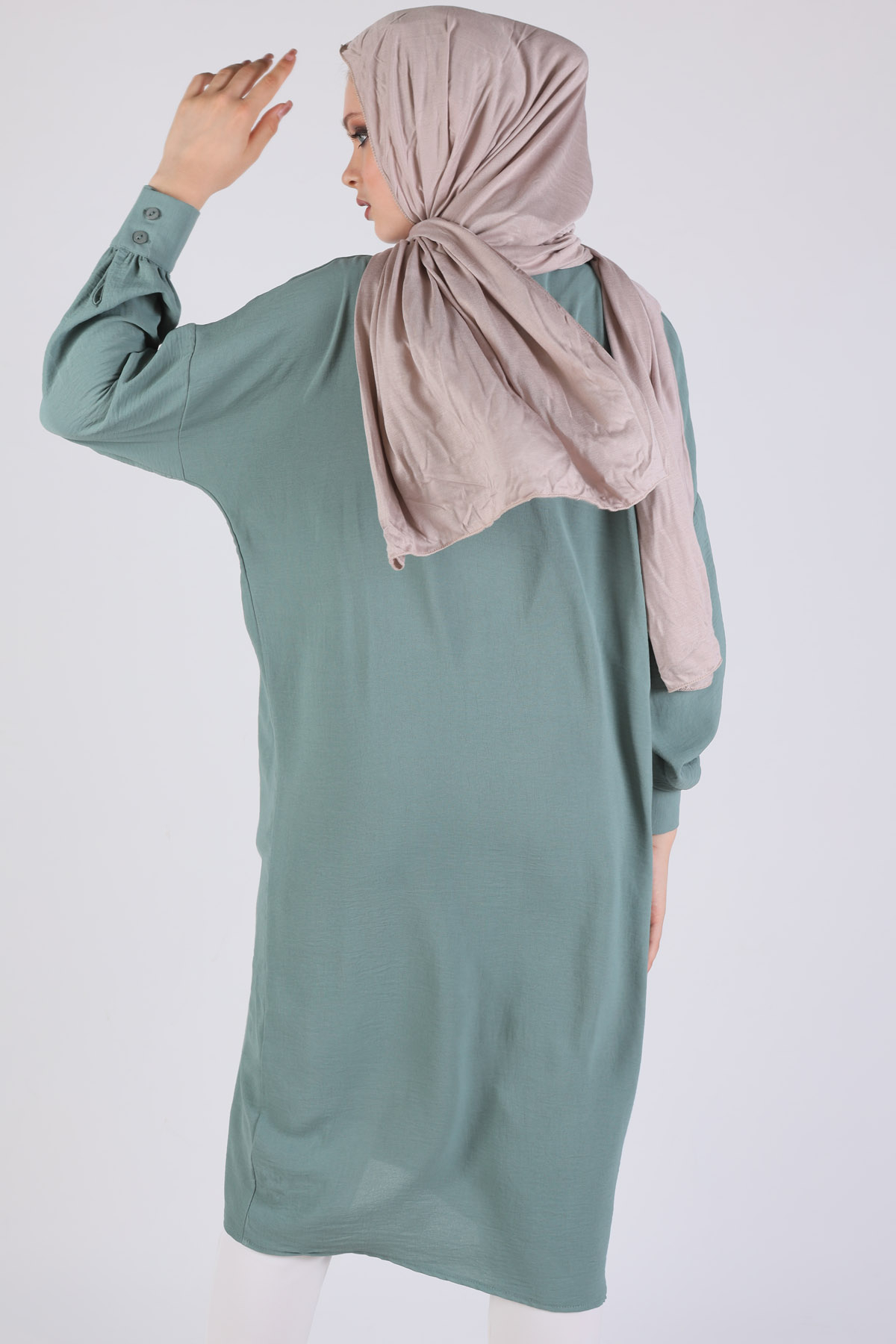 6773A Balon Kol Uzun Tunik Çağla - 4