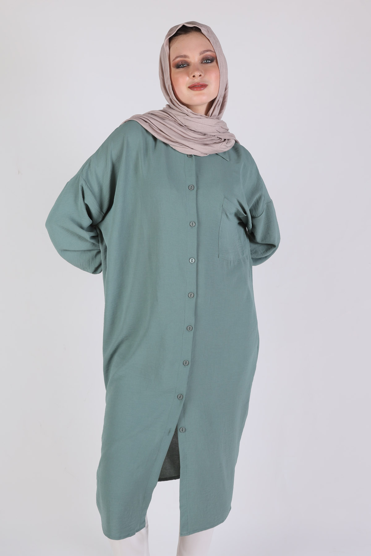 Çağla Balon Kol Uzun Tunik 6773A - 1