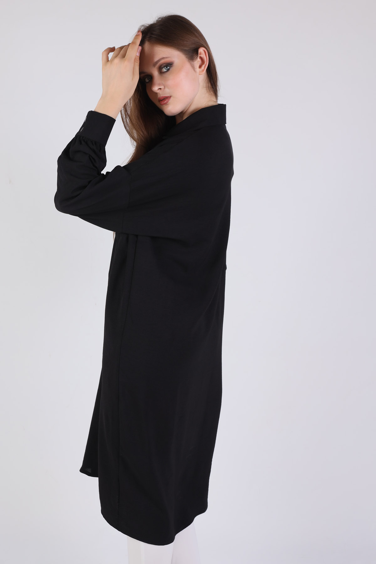 Siyah Balon Kol Uzun Tunik 6773A - 3