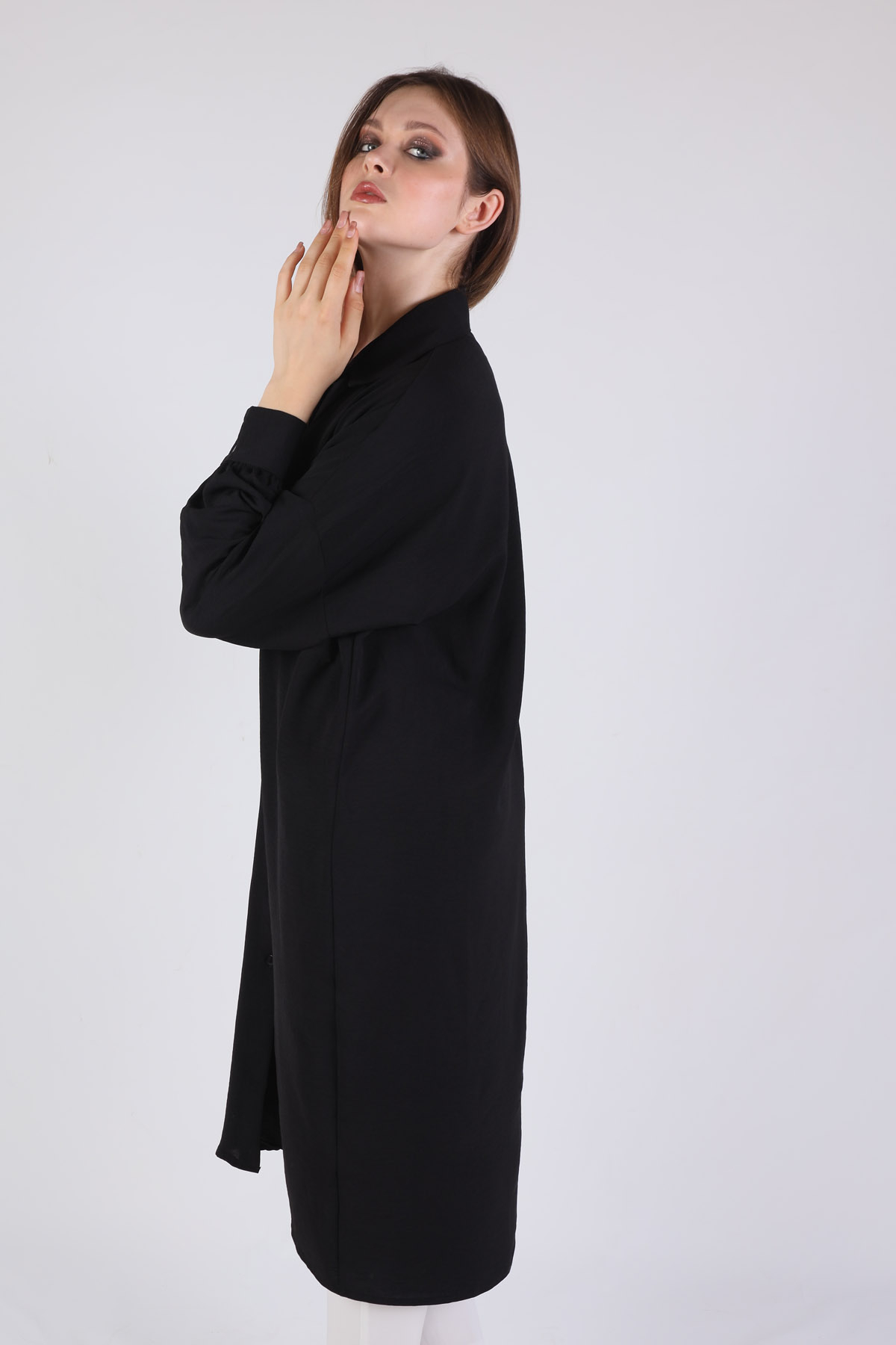 Siyah Balon Kol Uzun Tunik 6773A - 4