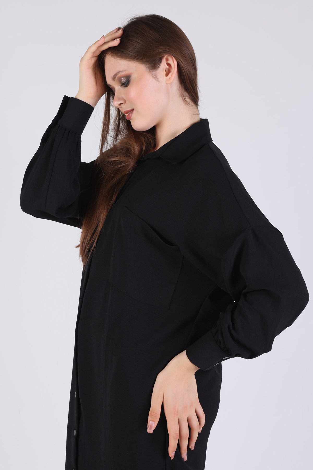 Siyah Balon Kol Uzun Tunik 6773A - 5