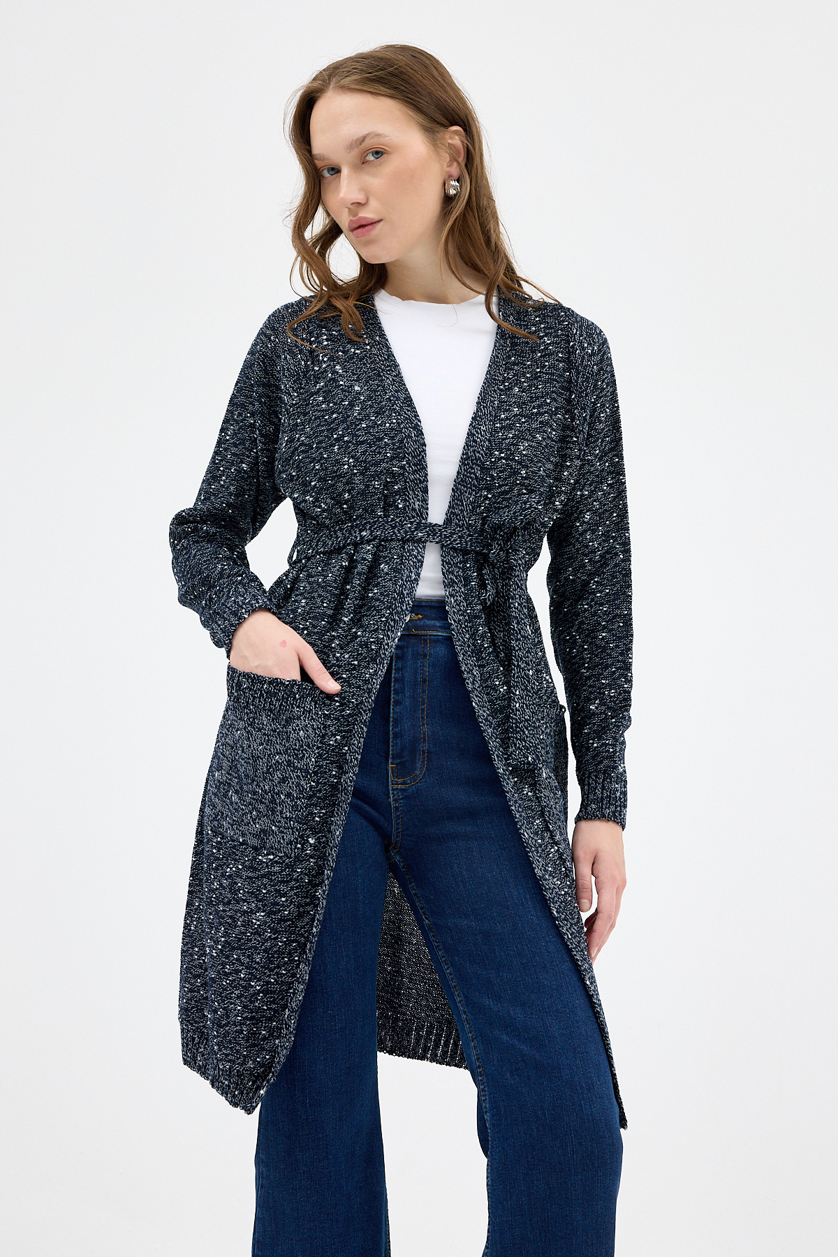 Laci Kadın Kuşaklı Uzun Hırka 6800 - RAYS