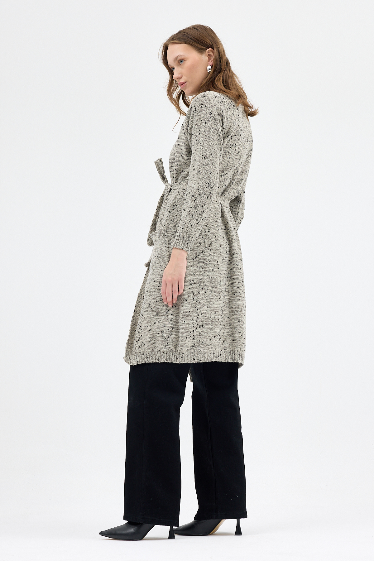 Taş Kadın Kuşaklı Uzun Hırka 6800 - RAYS