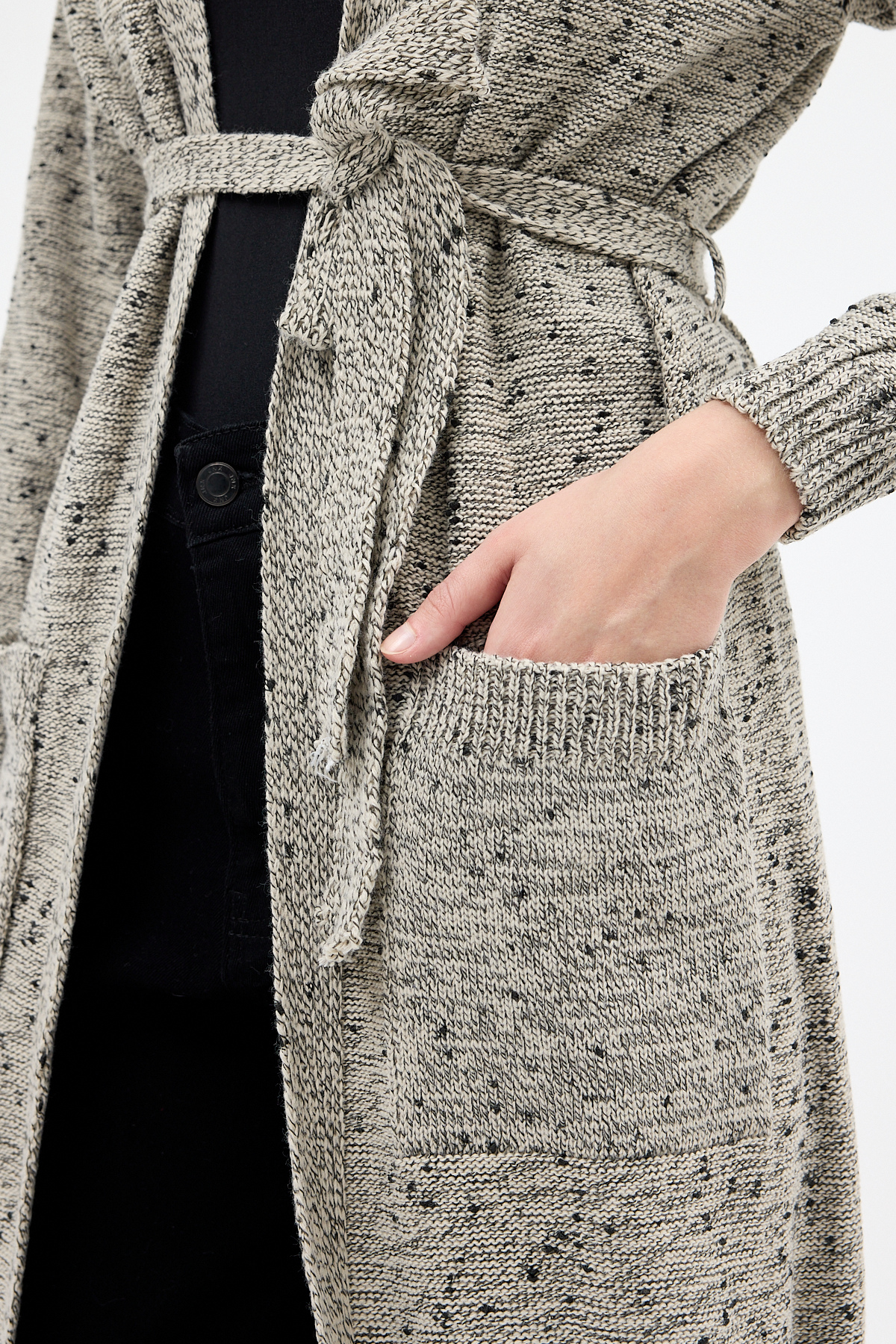 Taş Kadın Kuşaklı Uzun Hırka 6800 - 4