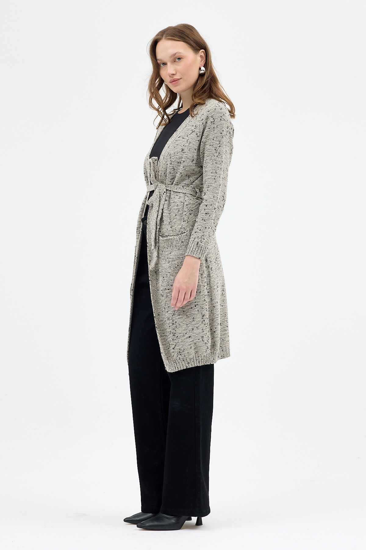 Taş Kadın Kuşaklı Uzun Hırka 6800 - 7