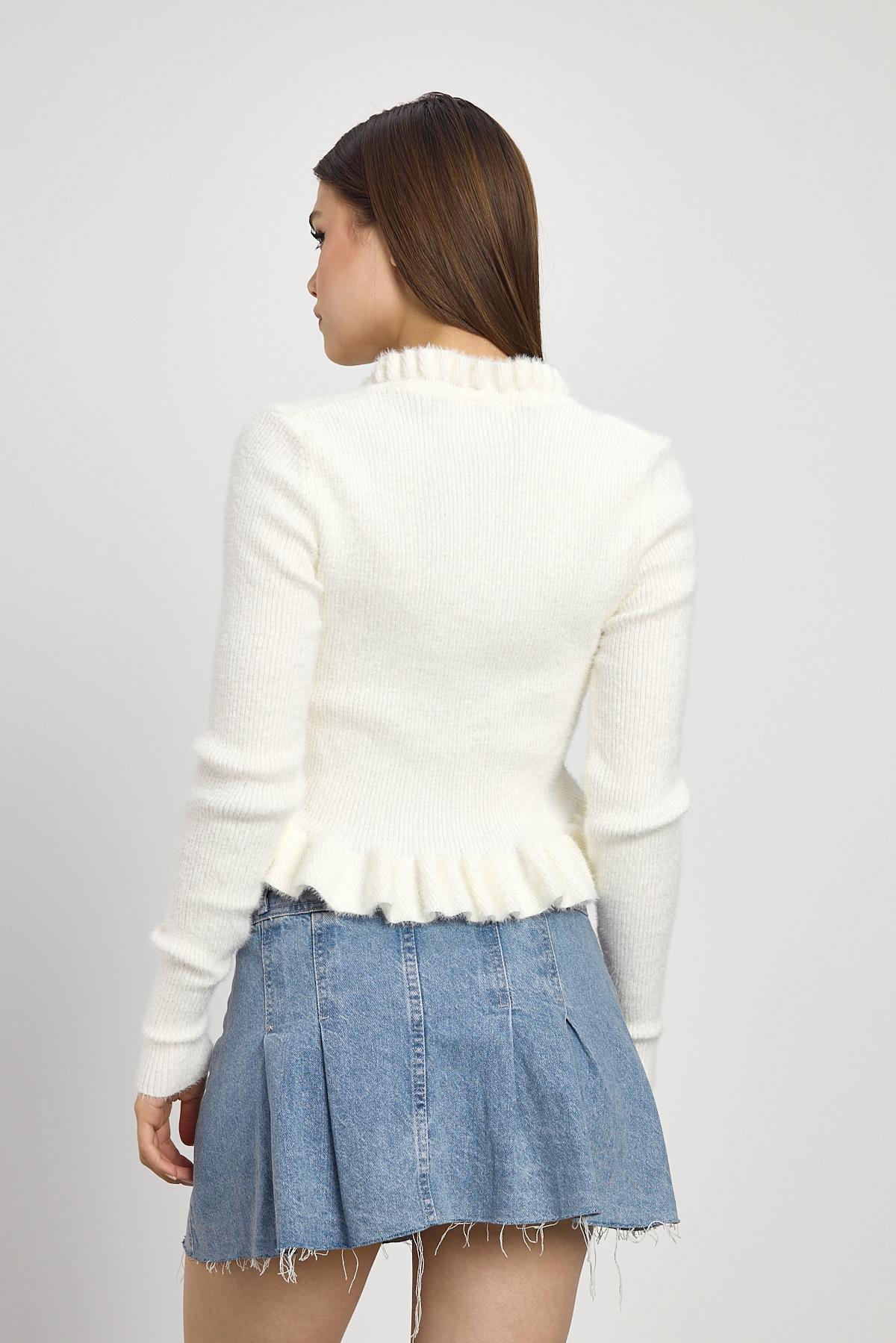 Kemik Etek Fırfır Detay Kısa Hırka 6801 - 5