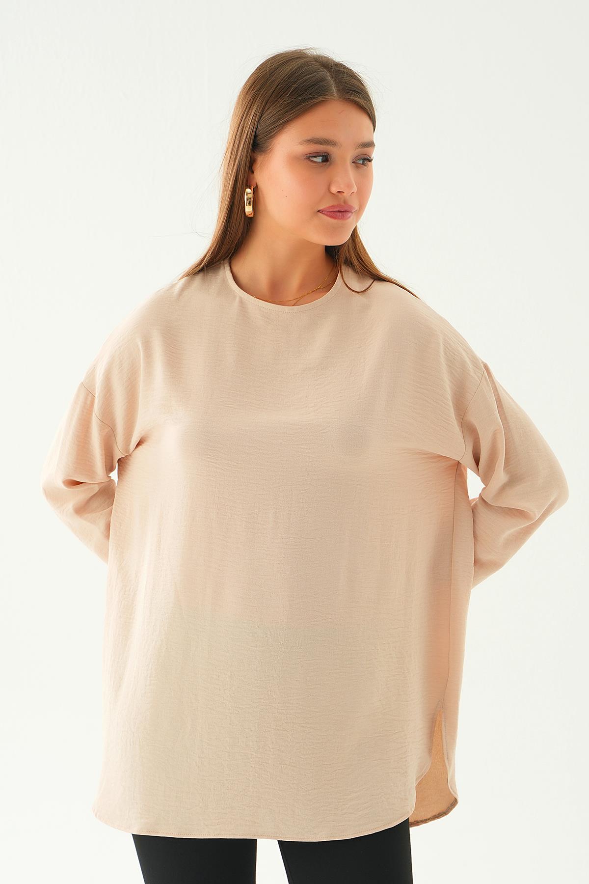 6808A Bisiklet Yaka Tunik Bej - 3