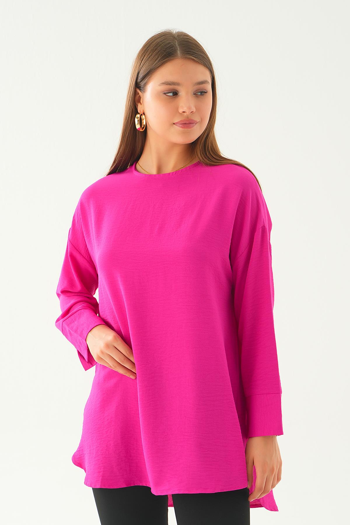 Fuşya Bisiklet Yaka Tunik 6808A - 3