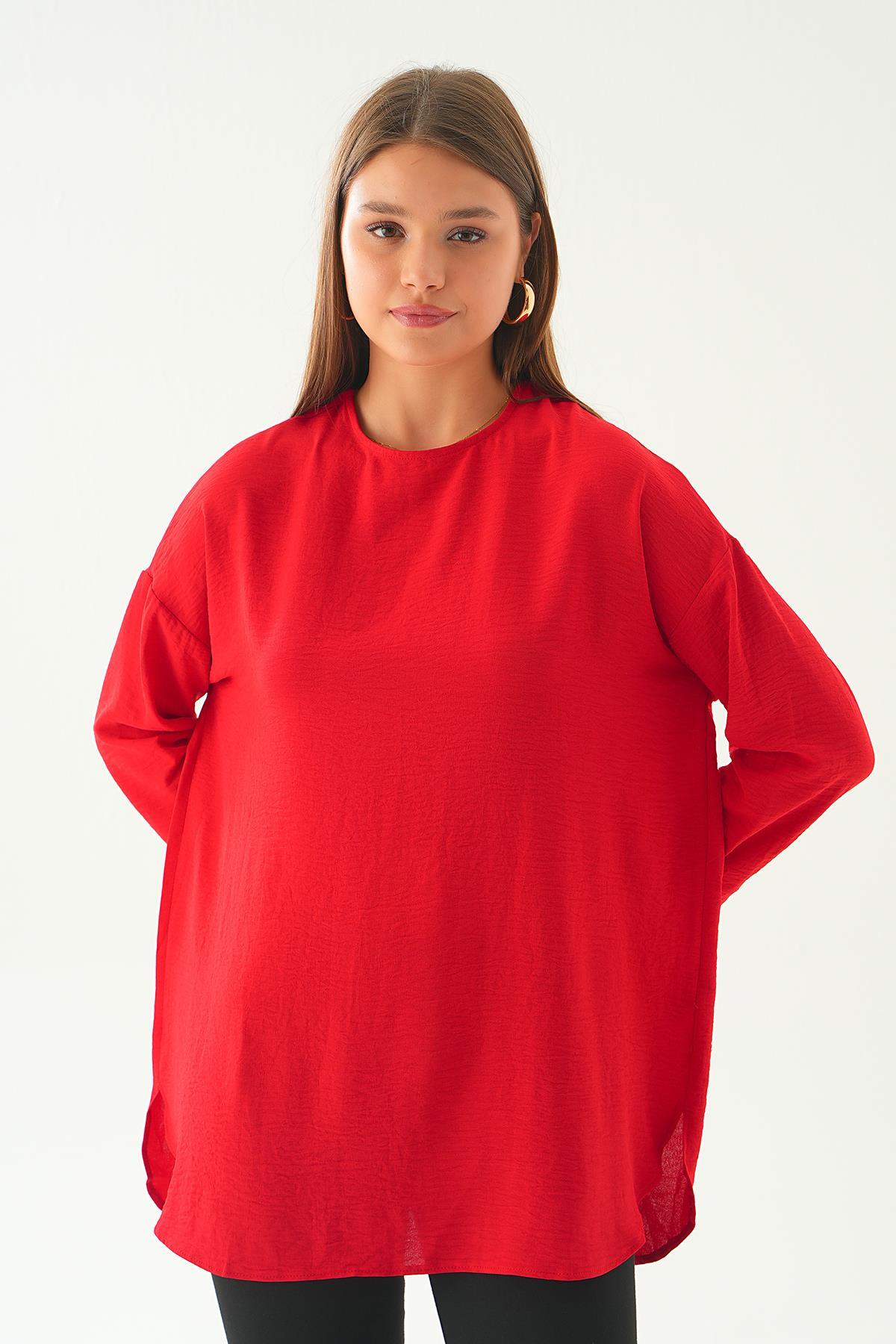 Kırmızı Bisiklet Yaka Tunik 6808A 