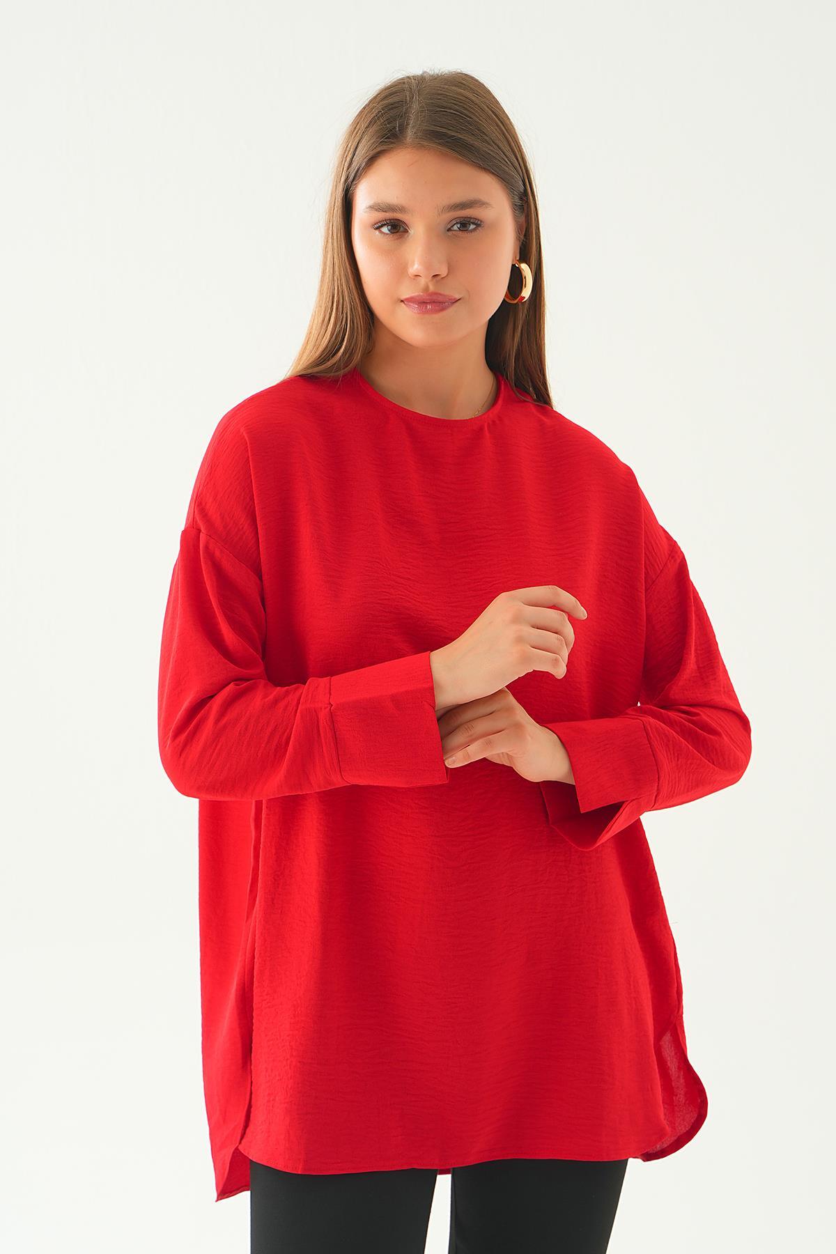 Kırmızı Bisiklet Yaka Tunik 6808A - 2