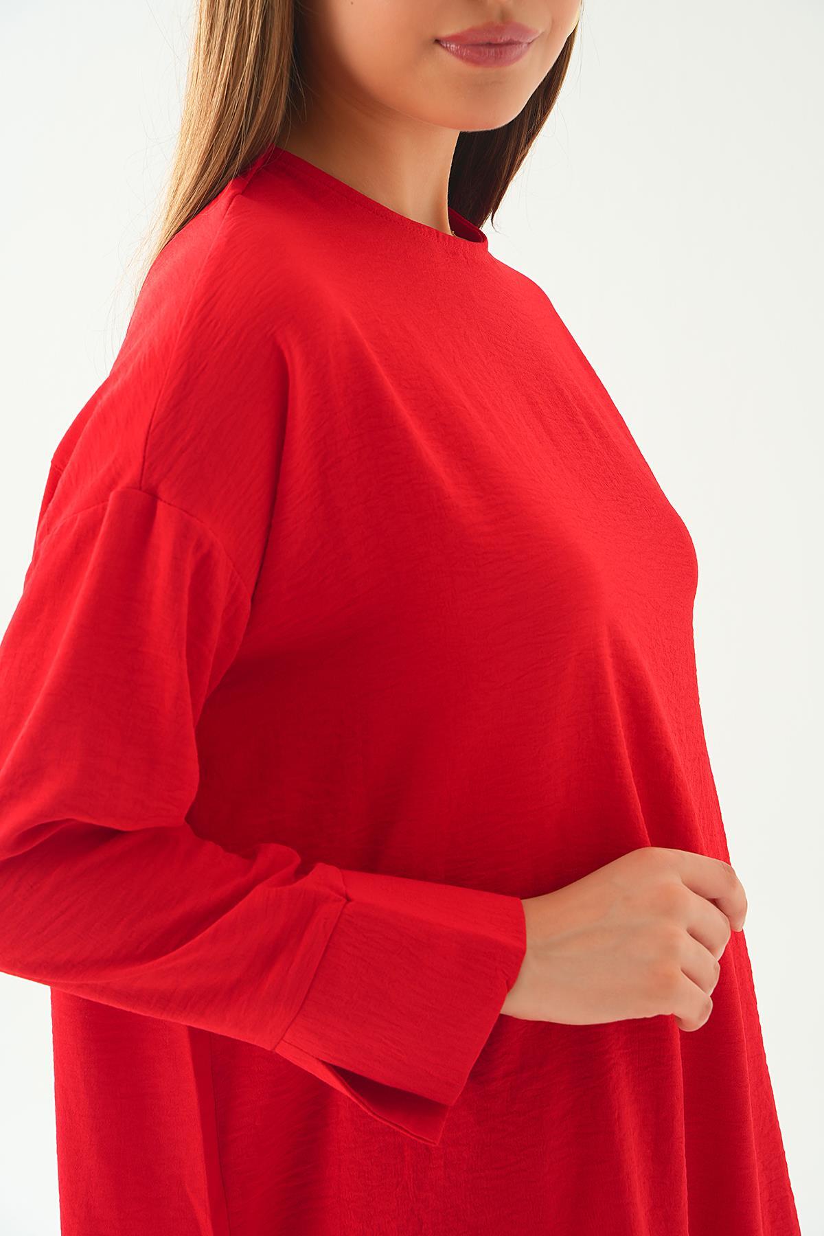 Kırmızı Bisiklet Yaka Tunik 6808A - 5