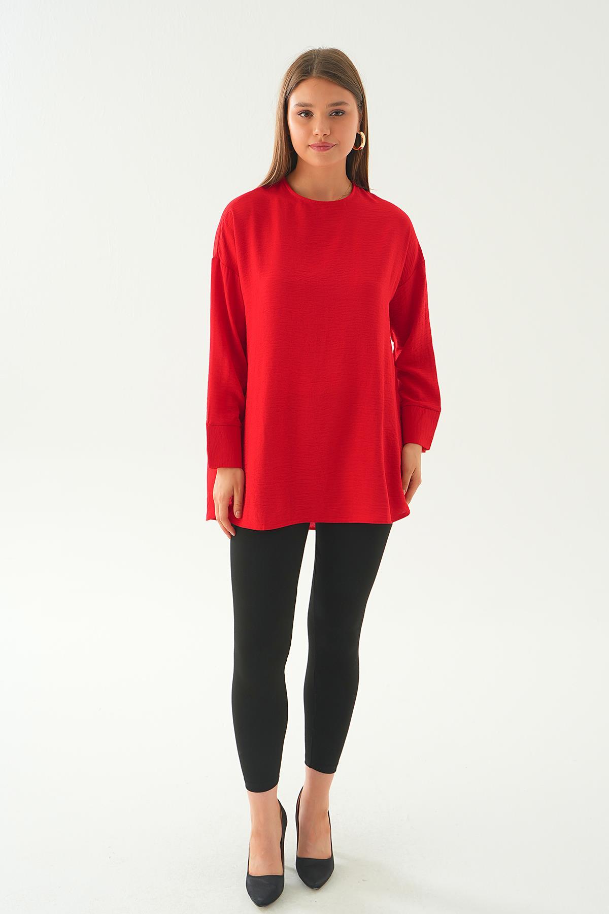 Kırmızı Bisiklet Yaka Tunik 6808A - 6