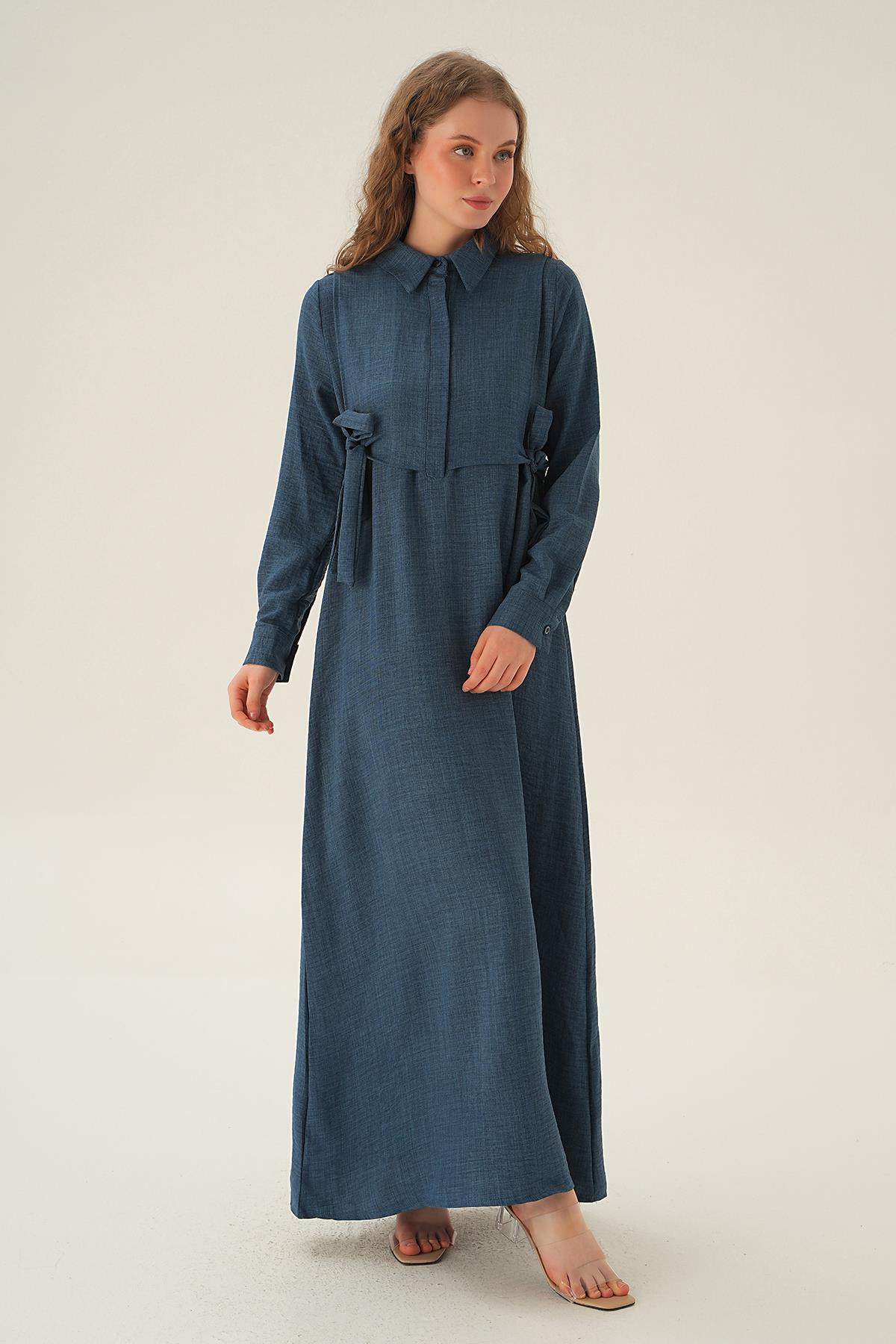 İndigo Bolerolu Elbise 6809A - 3