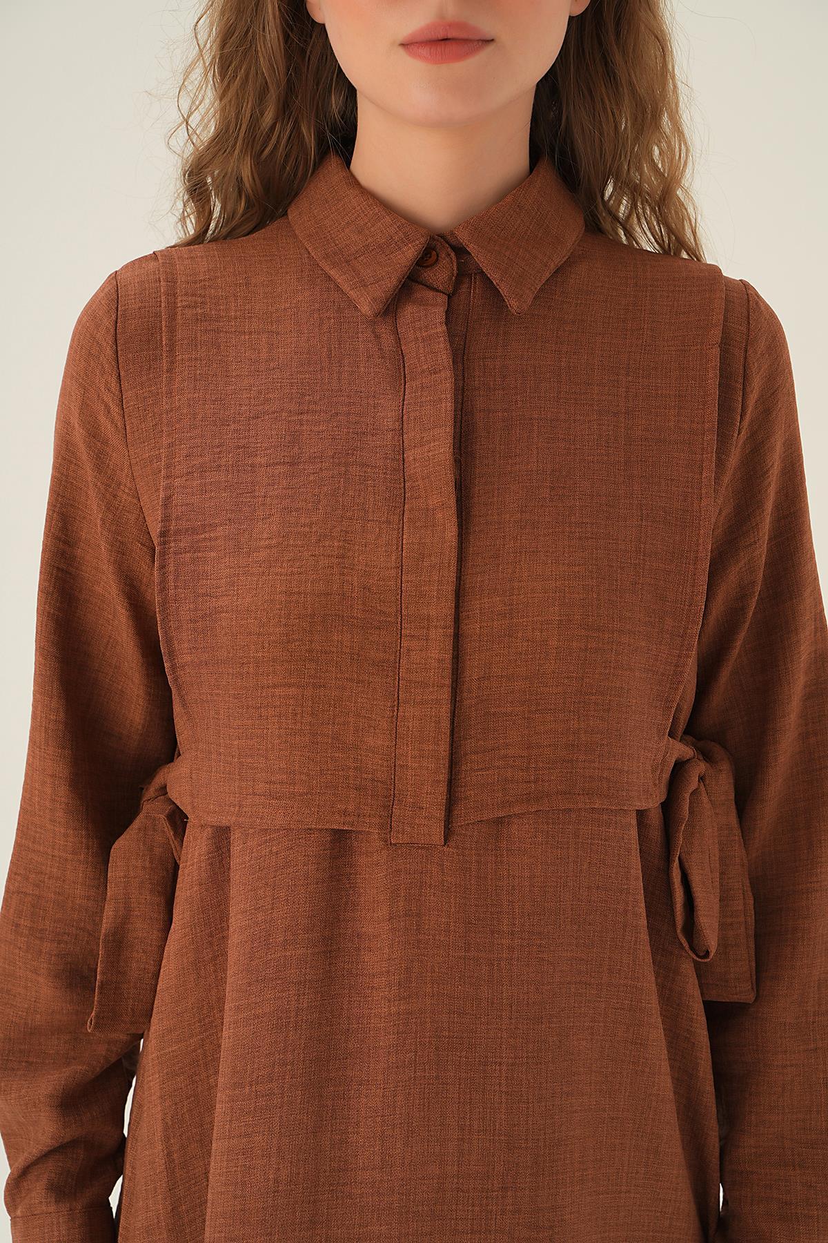 Kahve Bolerolu Elbise 6809A - 2