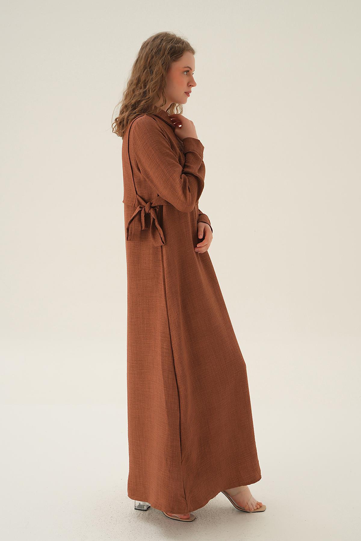 Kahve Bolerolu Elbise 6809A - 5