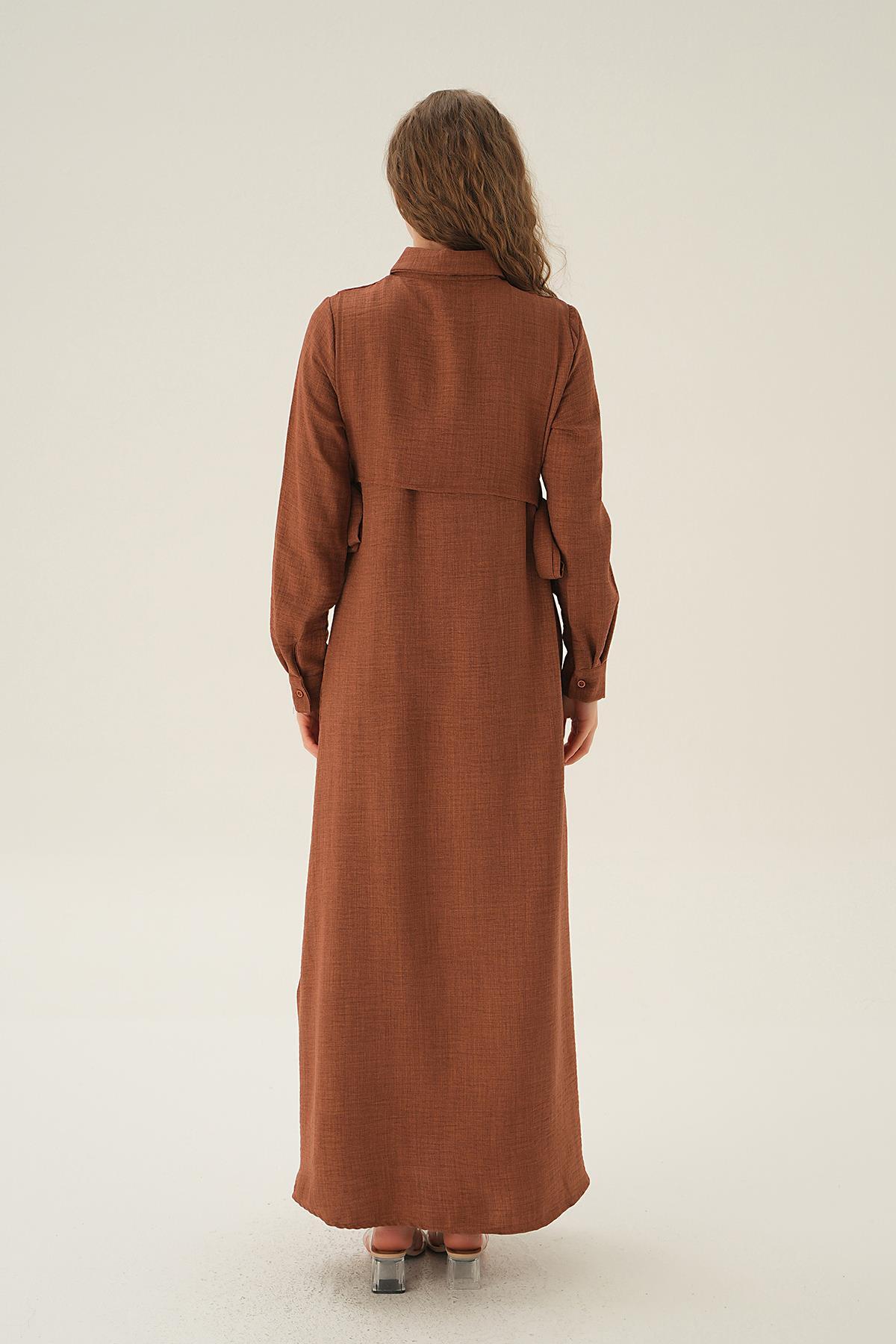Kahve Bolerolu Elbise 6809A - 6