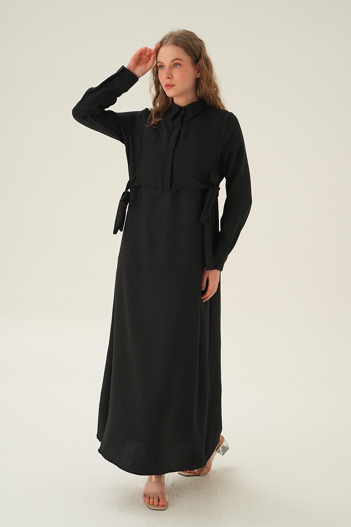 6809A Bolerolu Elbise Siyah - 4