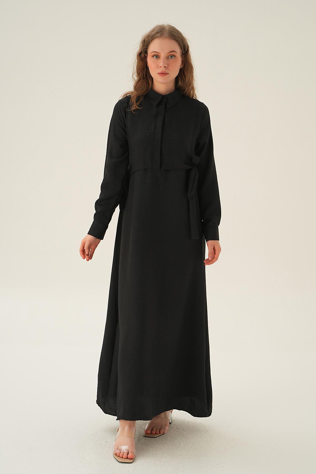 6809A Bolerolu Elbise Siyah - 5