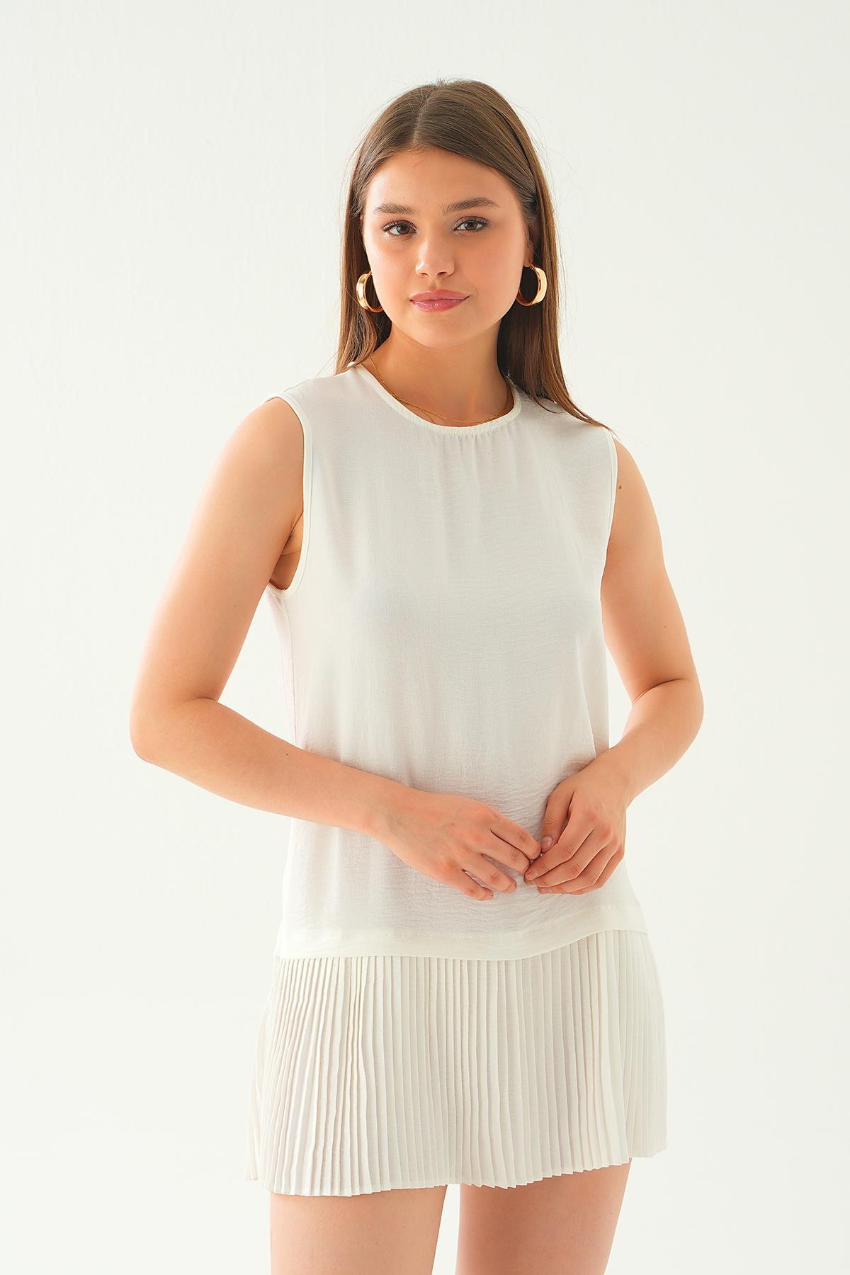 Ekru Etek Fırfır Detay İçlik 6810A - 2