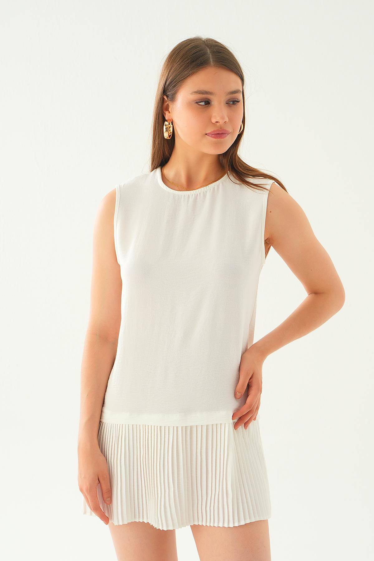 Ekru Etek Fırfır Detay İçlik 6810A - 3