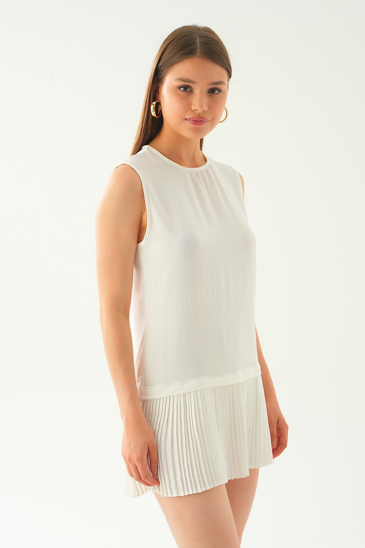 Ekru Etek Fırfır Detay İçlik 6810A - 5