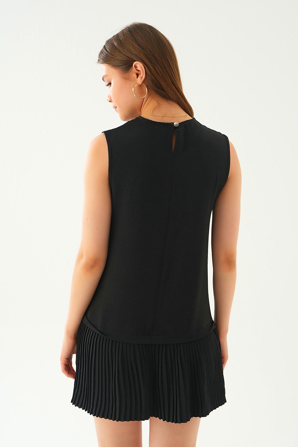 6810A Etek Fırfır Detay Tunik Siyah - 5