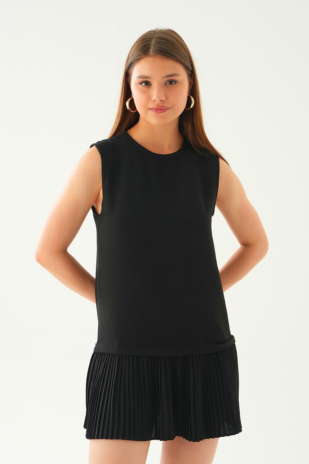 Siyah Etek Fırfır Detay İçlik 6810A - 2