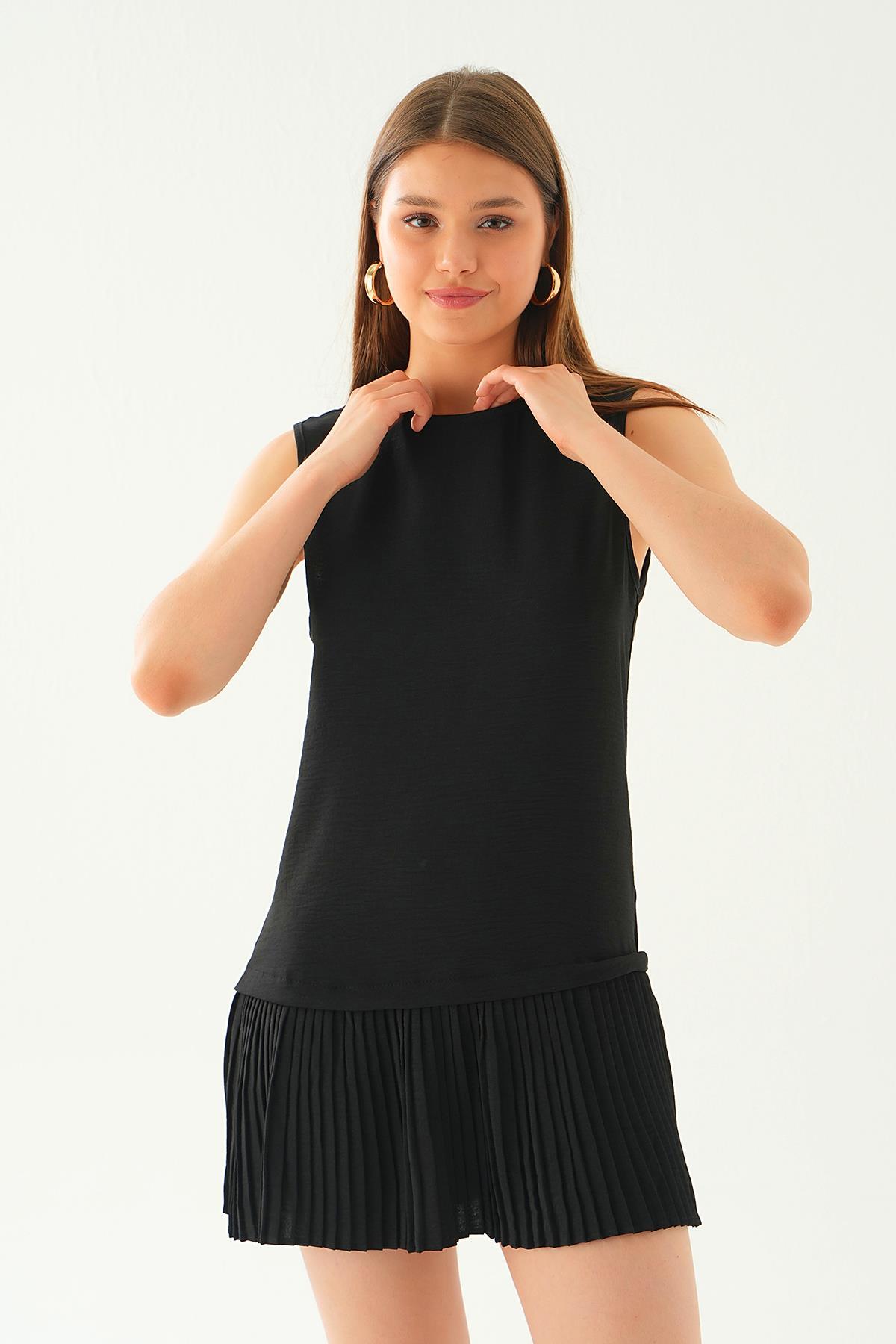 Siyah Etek Fırfır Detay İçlik 6810A - 3