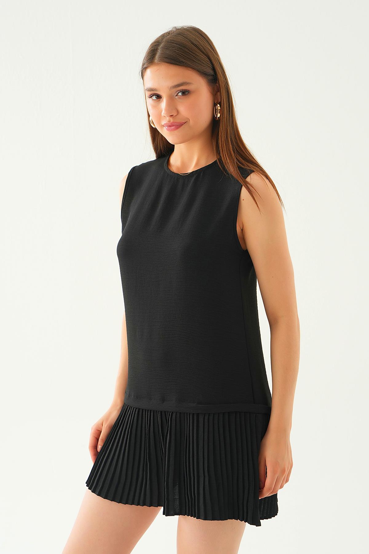 Siyah Etek Fırfır Detay İçlik 6810A - 4