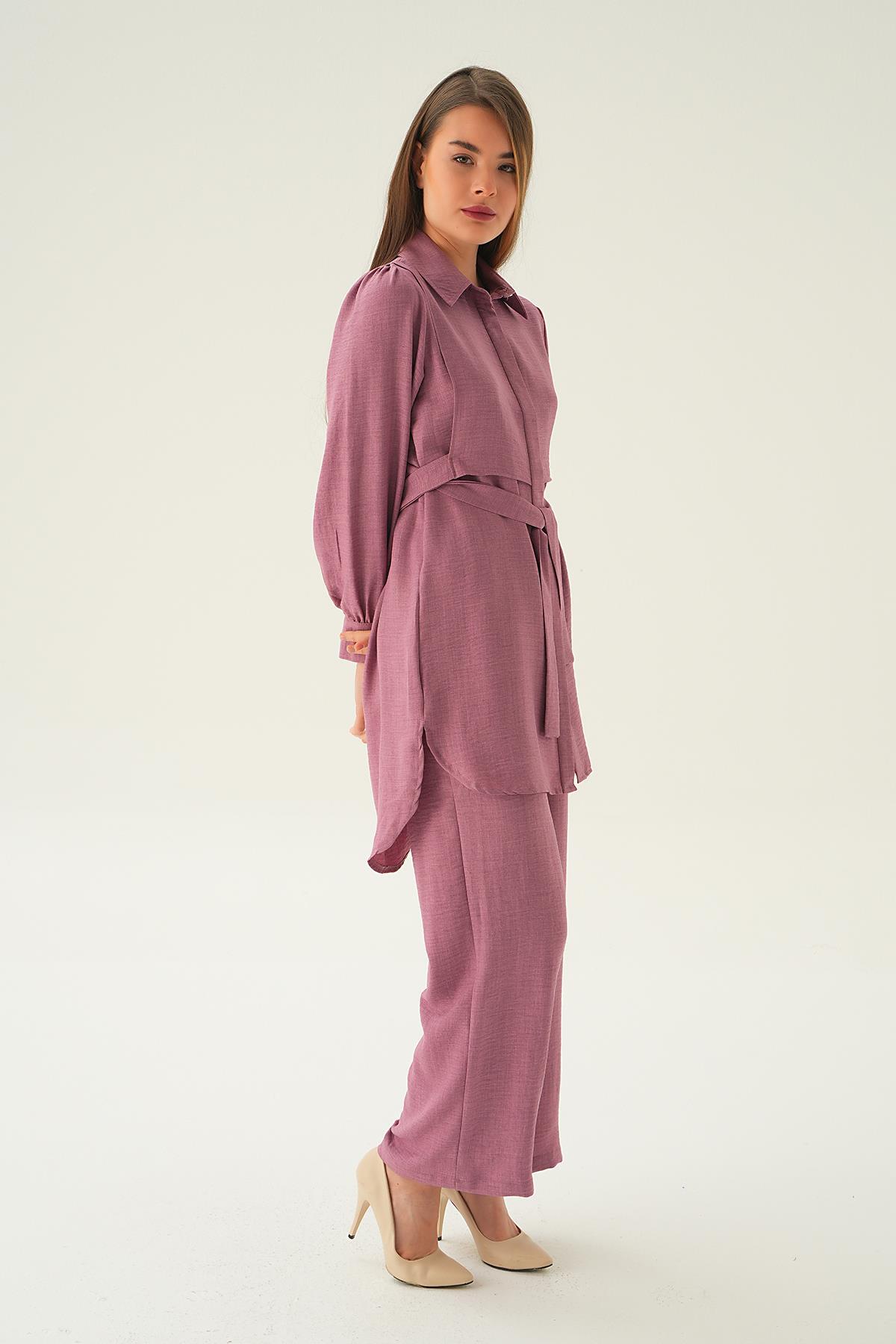 Gül Bağlamalı Tunik Pantolon Takım 6835A - 3