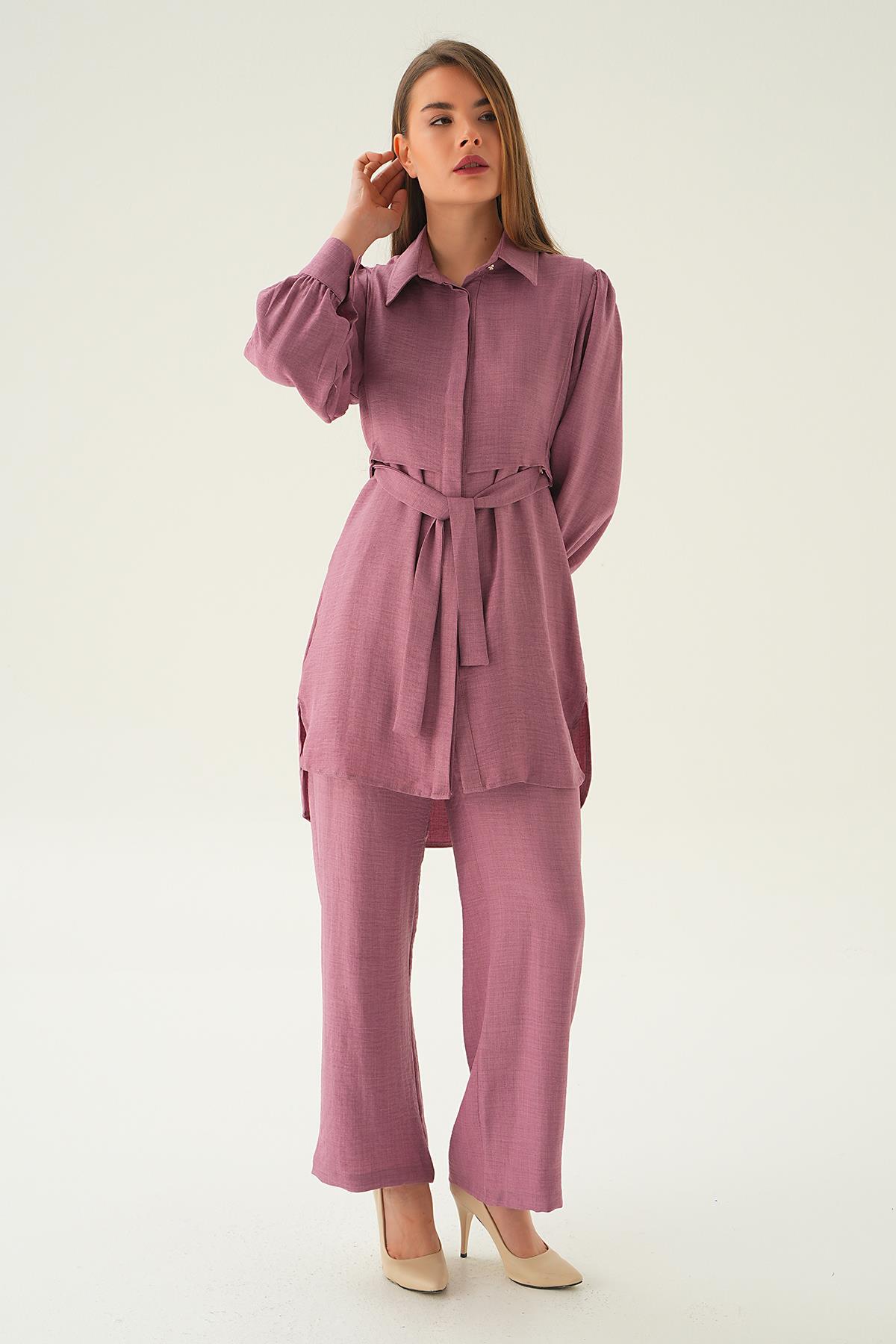 Gül Bağlamalı Tunik Pantolon Takım 6835A - 4