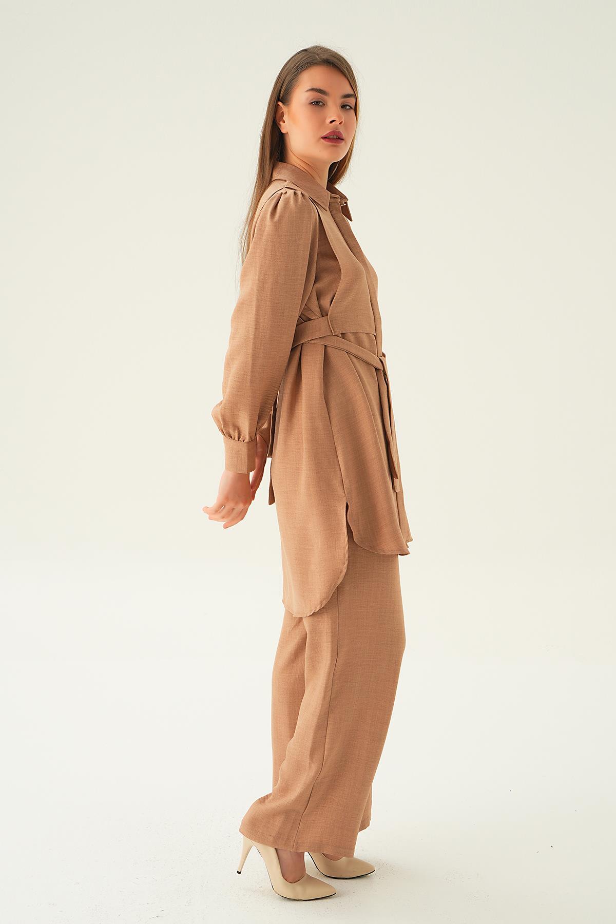 Vizon Bağlamalı Tunik Pantolon Takım 6835A - 4