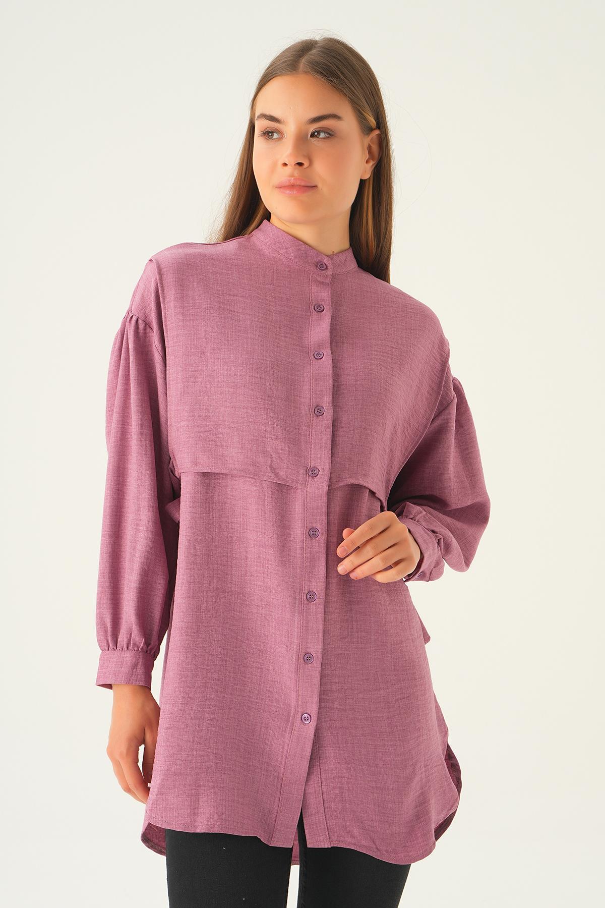 Gül Yan Bağlamalı Tunik 6836A - 1