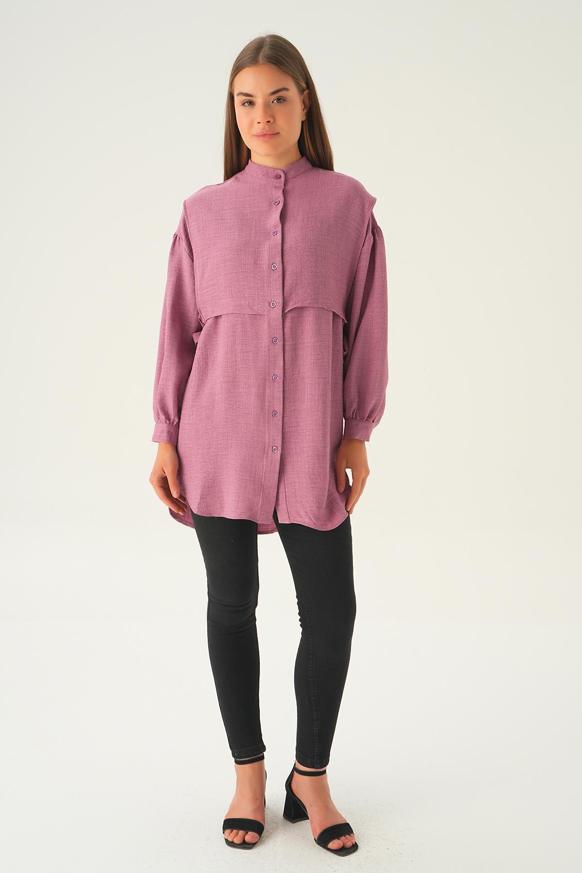 Gül Yan Bağlamalı Tunik 6836A - 2