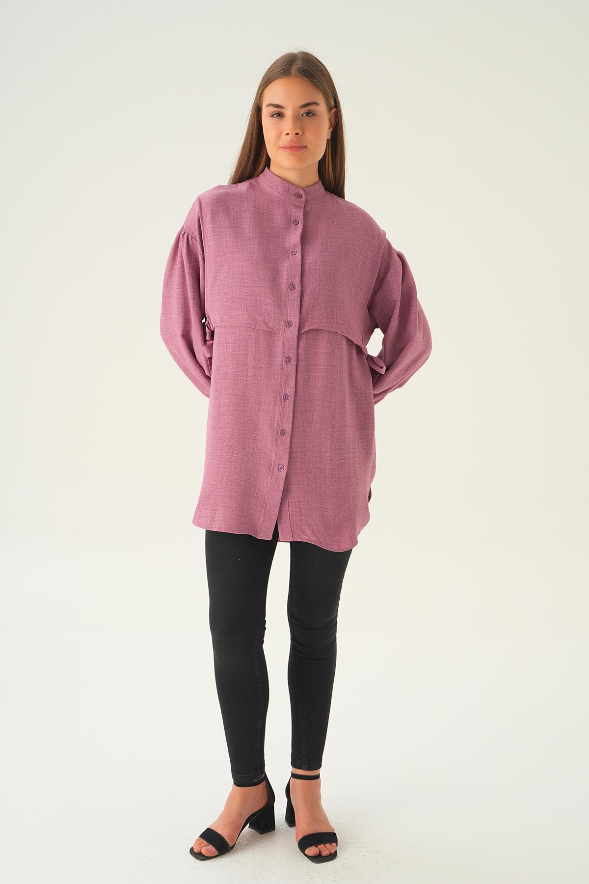 Gül Yan Bağlamalı Tunik 6836A - 3