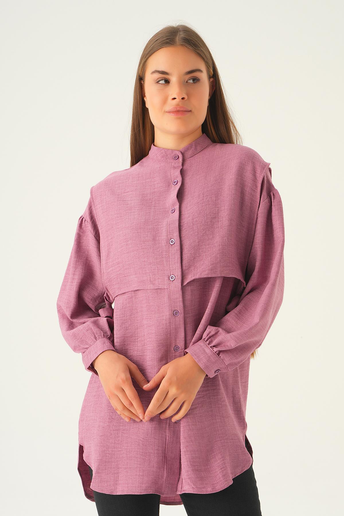 Gül Yan Bağlamalı Tunik 6836A - 4