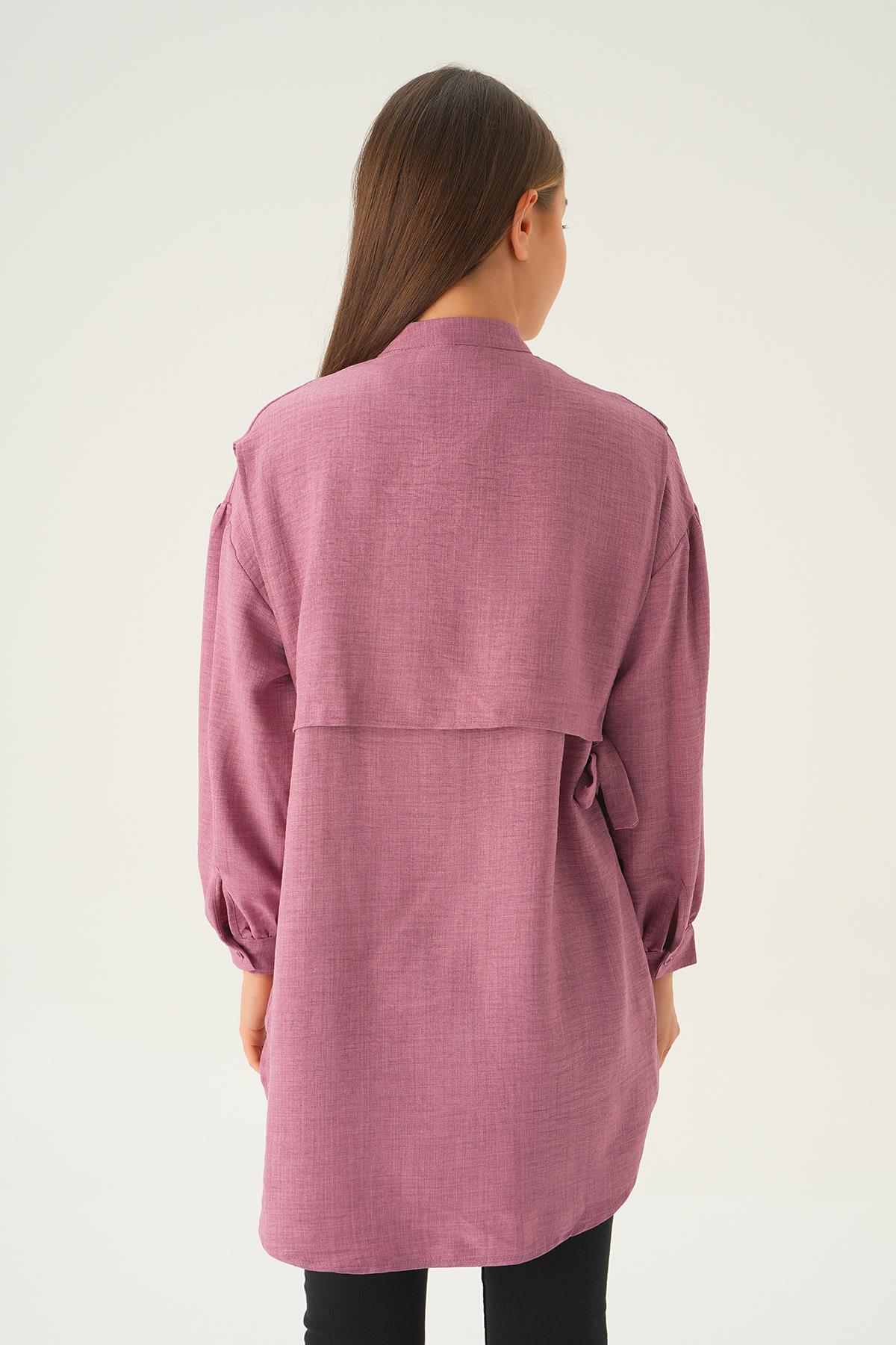 Gül Yan Bağlamalı Tunik 6836A - 5